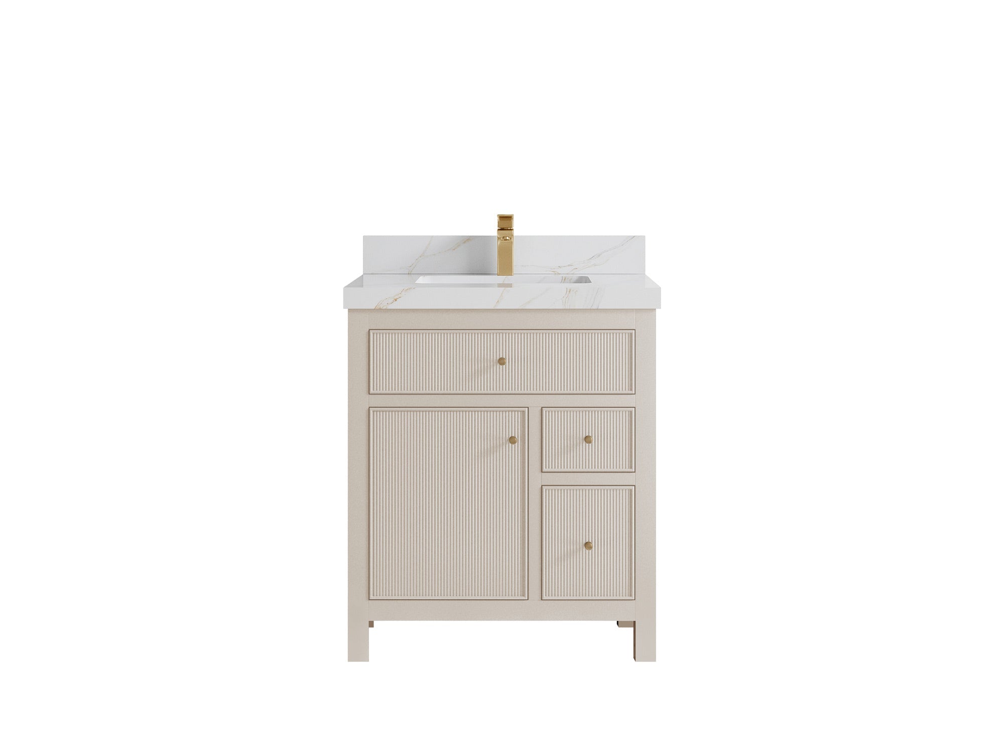 Sonoma 30 in W x 22 in D Reeded Free Standing Single Sink Bathroom Vanity - Willow Bath and Vanity
