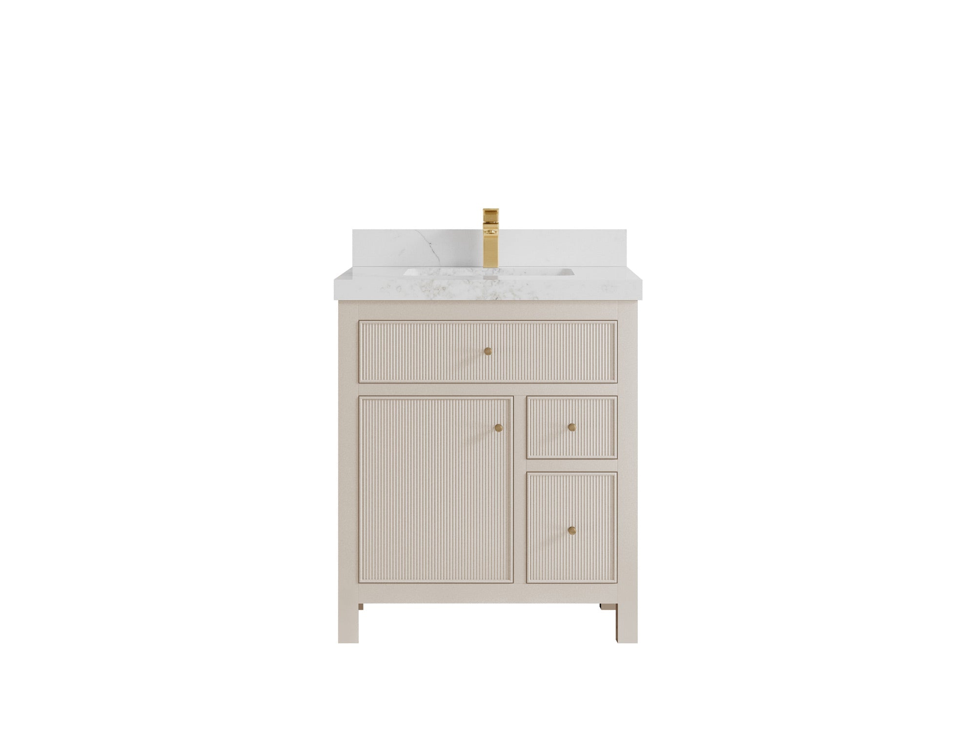 Sonoma 30 in W x 22 in D Reeded Free Standing Single Sink Bathroom Vanity - Willow Bath and Vanity