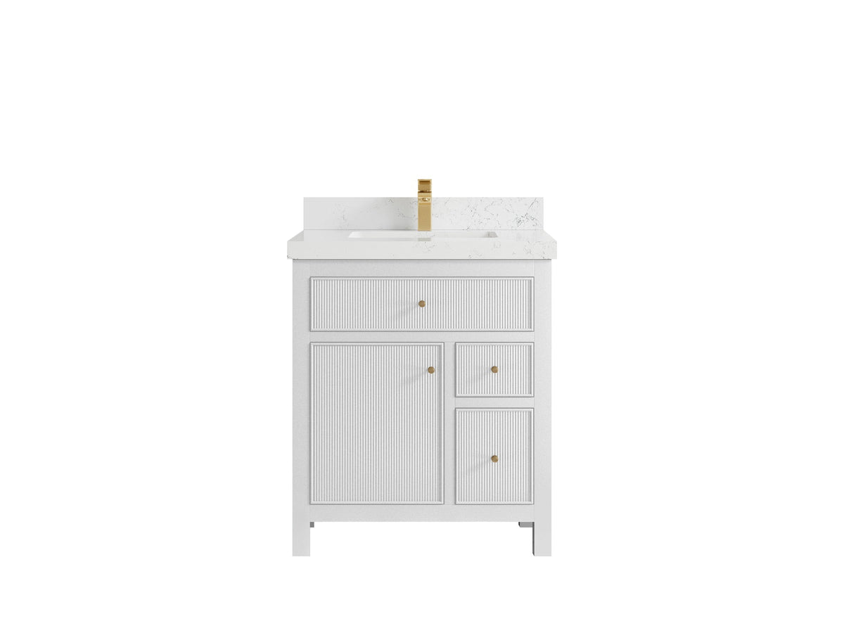 Sonoma 30 in W x 22 in D Reeded Free Standing Single Sink Bathroom Vanity - Willow Bath and Vanity