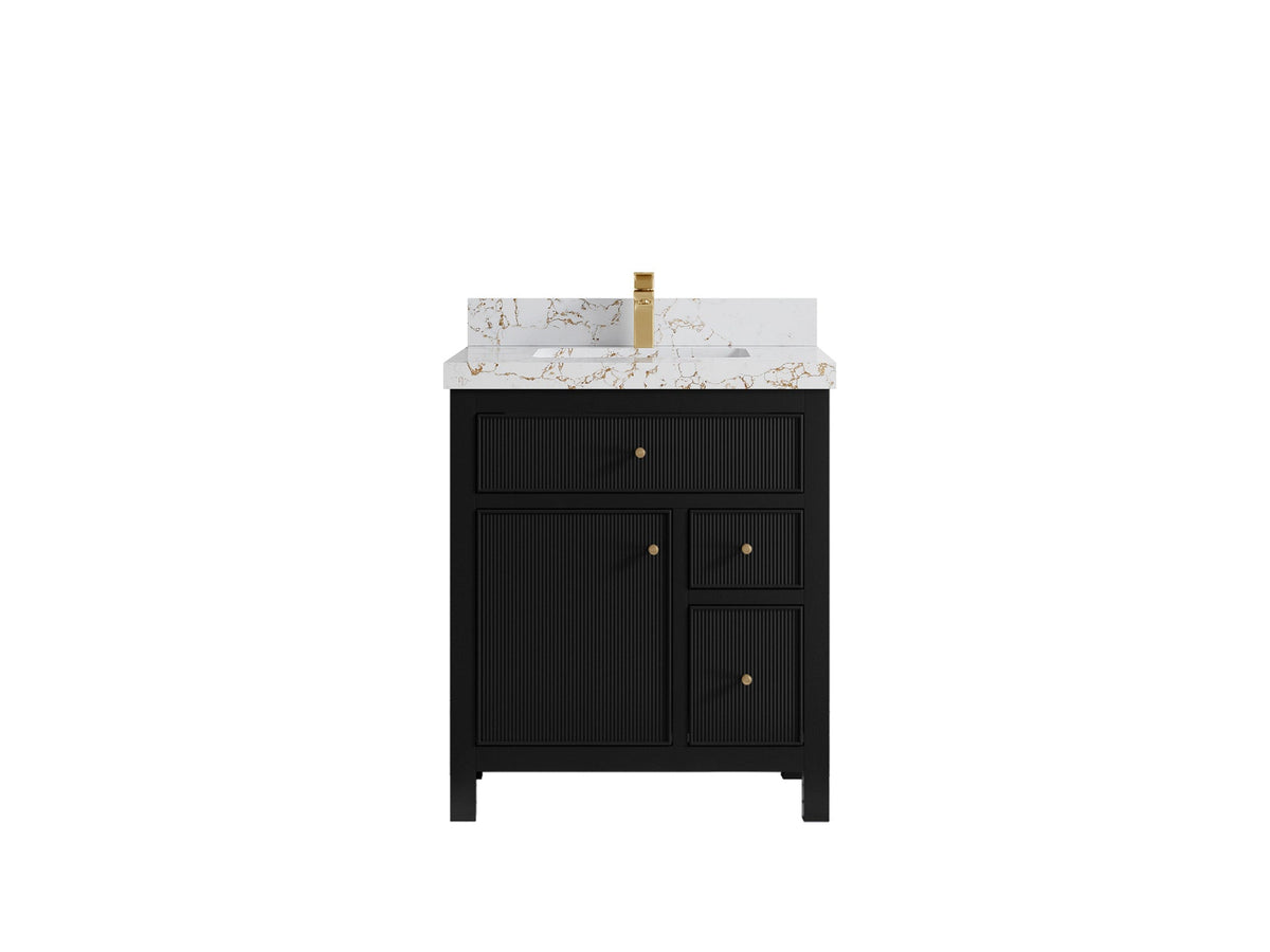 Sonoma 30 in W x 22 in D Reeded Free Standing Single Sink Bathroom Vanity - Willow Bath and Vanity