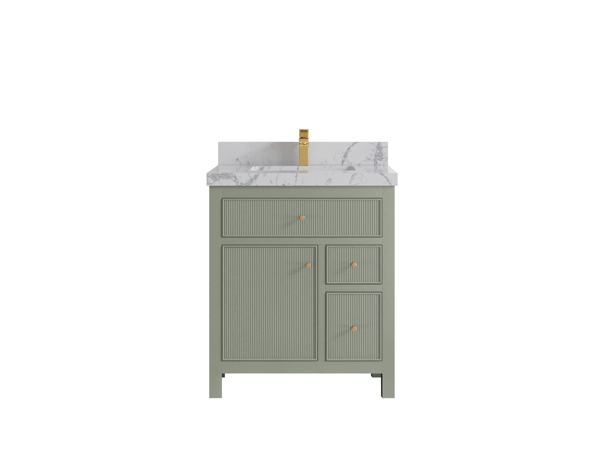Sonoma 30 in W x 22 in D Reeded Free Standing Single Sink Bathroom Vanity - Willow Bath and Vanity