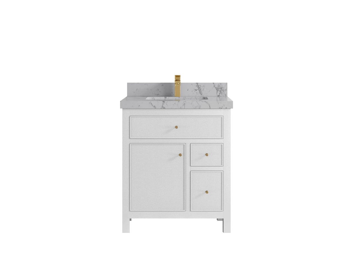 Sonoma 30 in W x 22 in D Reeded Free Standing Single Sink Bathroom Vanity - Willow Bath and Vanity