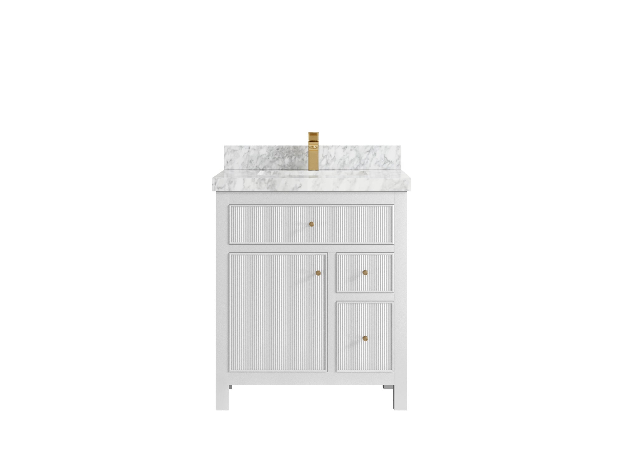 Sonoma 30 in W x 22 in D Reeded Free Standing Single Sink Bathroom Vanity - Willow Bath and Vanity