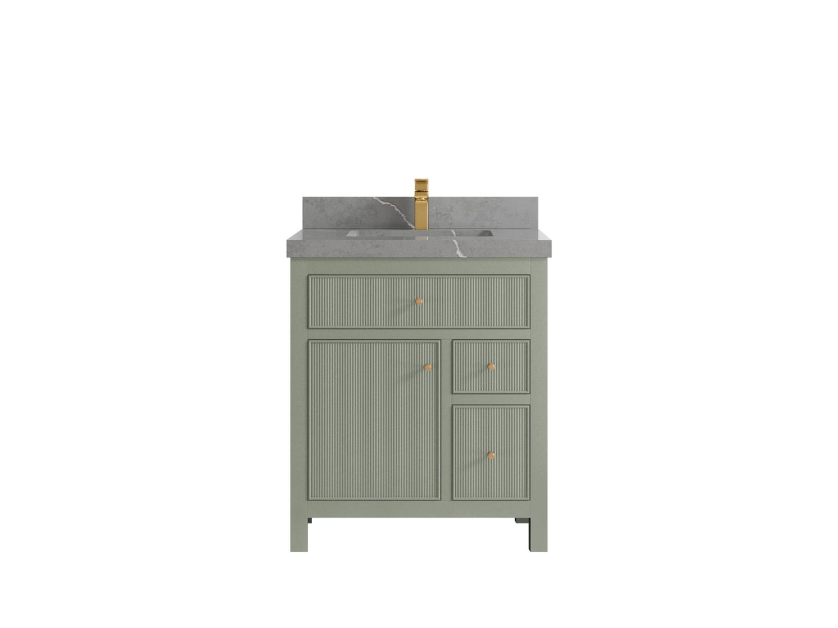 Sonoma 30 in W x 22 in D Reeded Free Standing Single Sink Bathroom Vanity - Willow Bath and Vanity