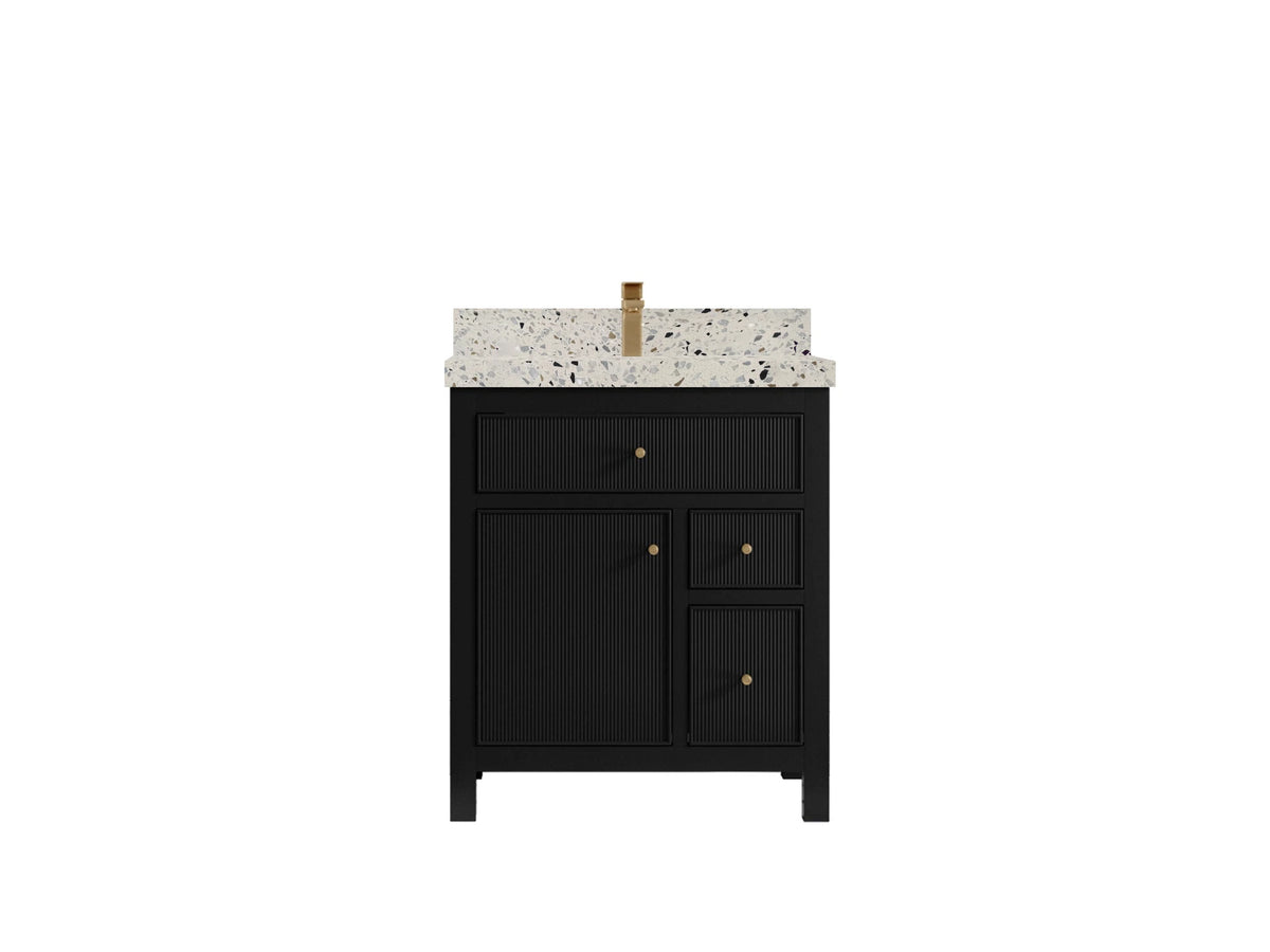 Sonoma 30 in W x 22 in D Reeded Free Standing Single Sink Bathroom Vanity - Willow Bath and Vanity