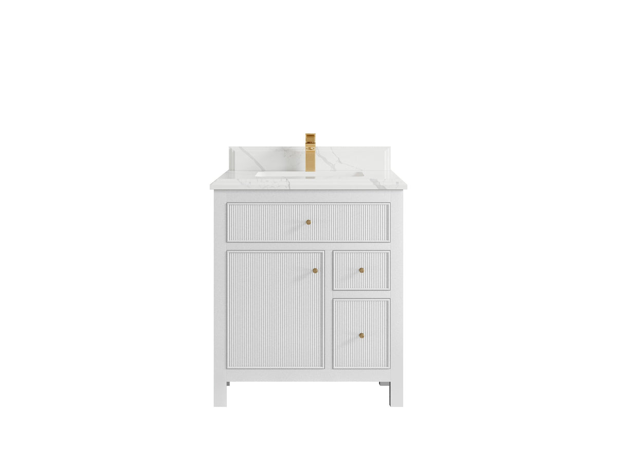Sonoma 30 in W x 22 in D Reeded Free Standing Single Sink Bathroom Vanity - Willow Bath and Vanity