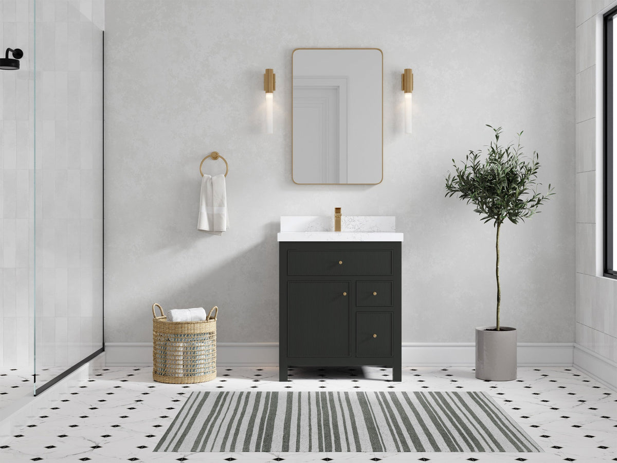 Sonoma 30 in W x 22 in D Reeded Free Standing Single Sink Bathroom Vanity blt - Willow Bath and Vanity