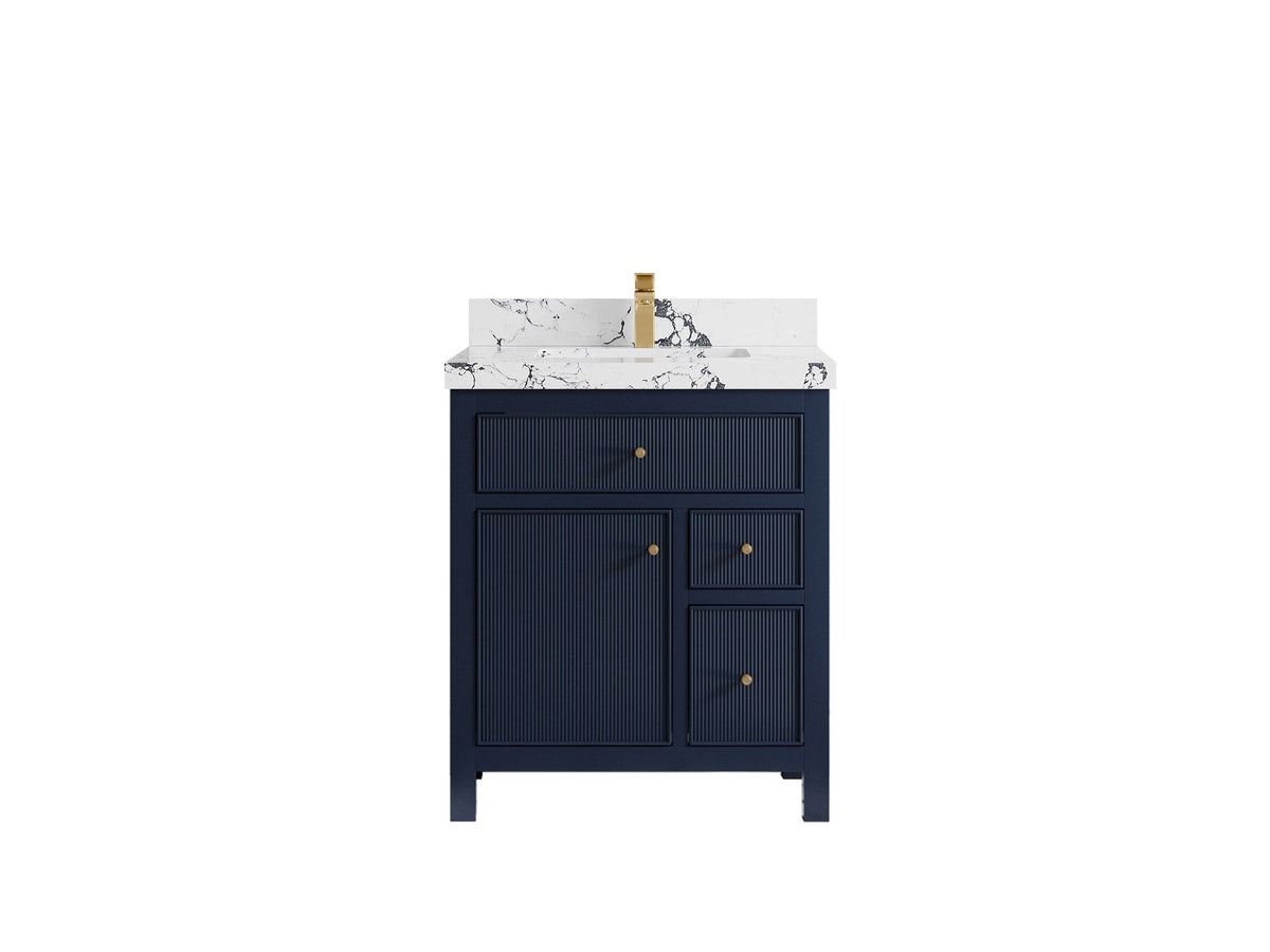 Sonoma 30 in W x 22 in D Reeded Free Standing Single Sink Bathroom Vanity hln - Willow Bath and Vanity