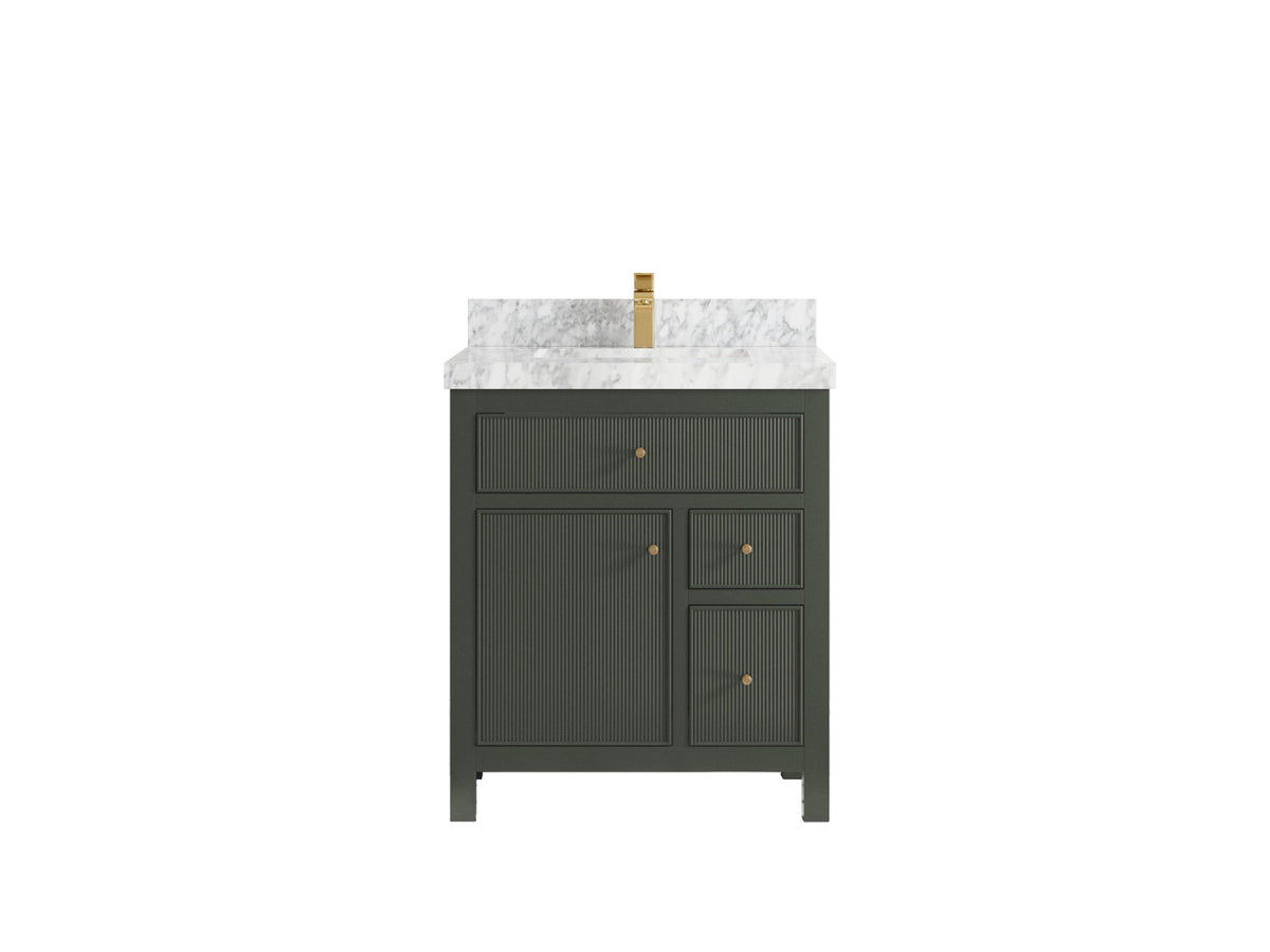 Sonoma 30 in W x 22 in D Reeded Free Standing Single Sink Bathroom Vanity pgn - Willow Bath and Vanity