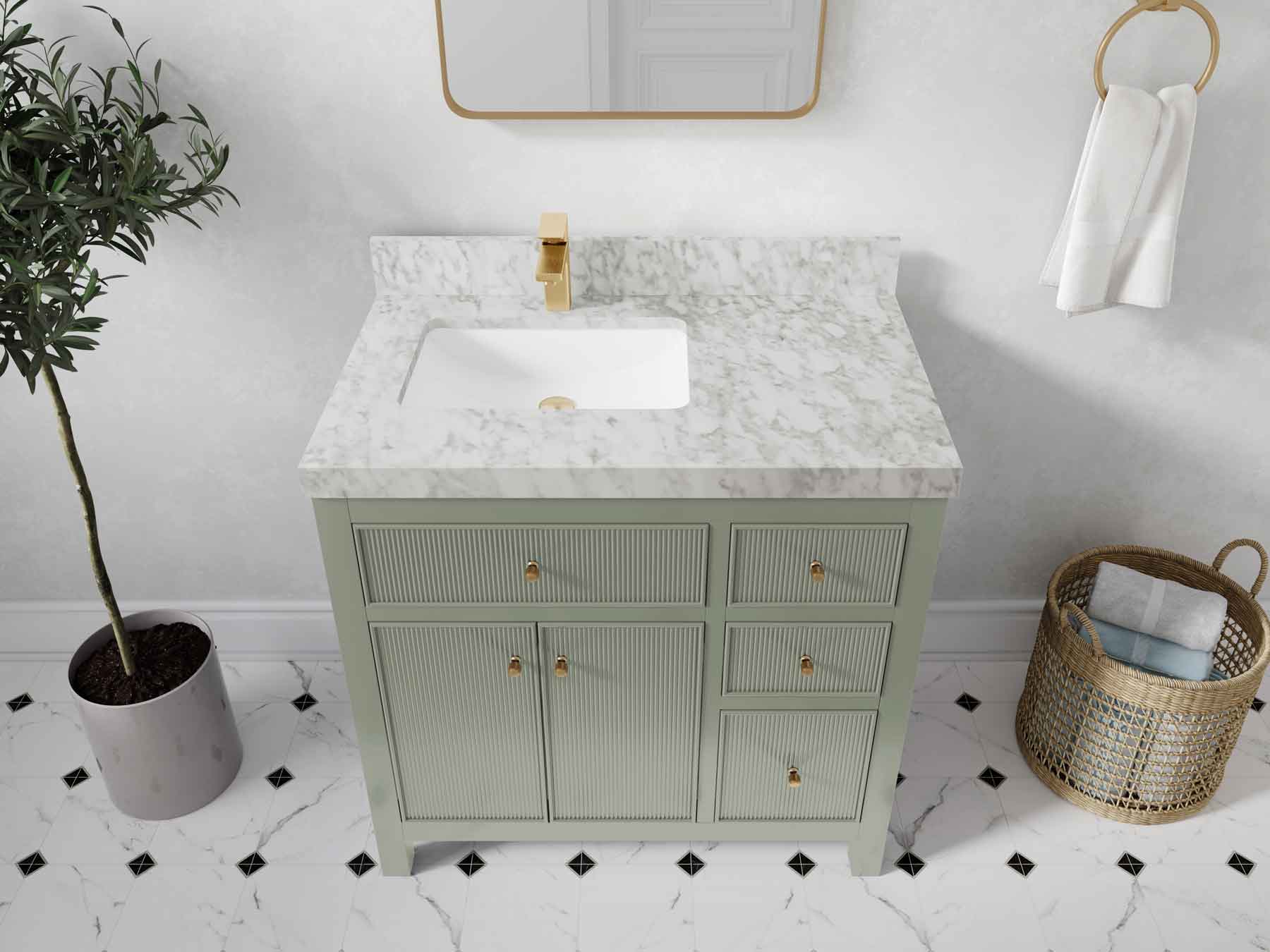 Sonoma 36 in. W x 22 in. D Left Offset Sink Bathroom Vanity - Willow Bath and Vanity