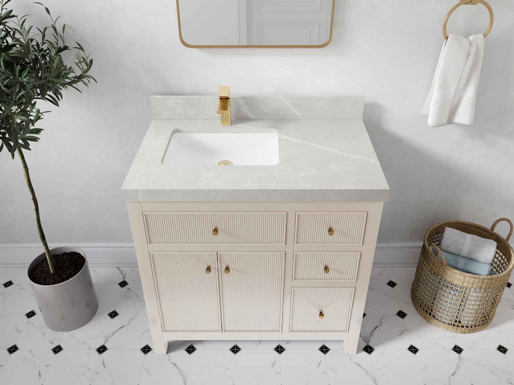 Sonoma 36 in. W x 22 in. D Left Offset Sink Bathroom Vanity - Willow Bath and Vanity