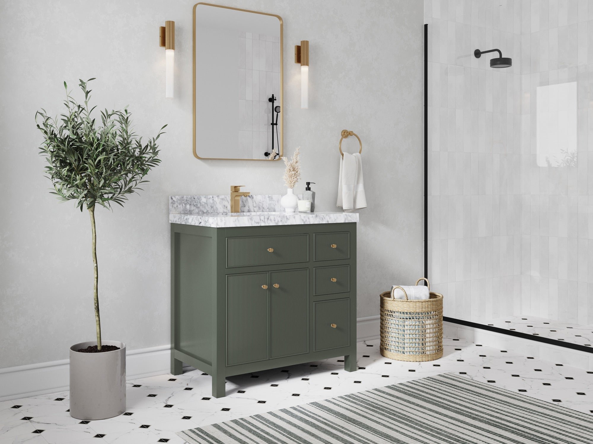 Sonoma 36 in. W x 22 in. D Left Offset Sink Bathroom Vanity - Willow Bath and Vanity