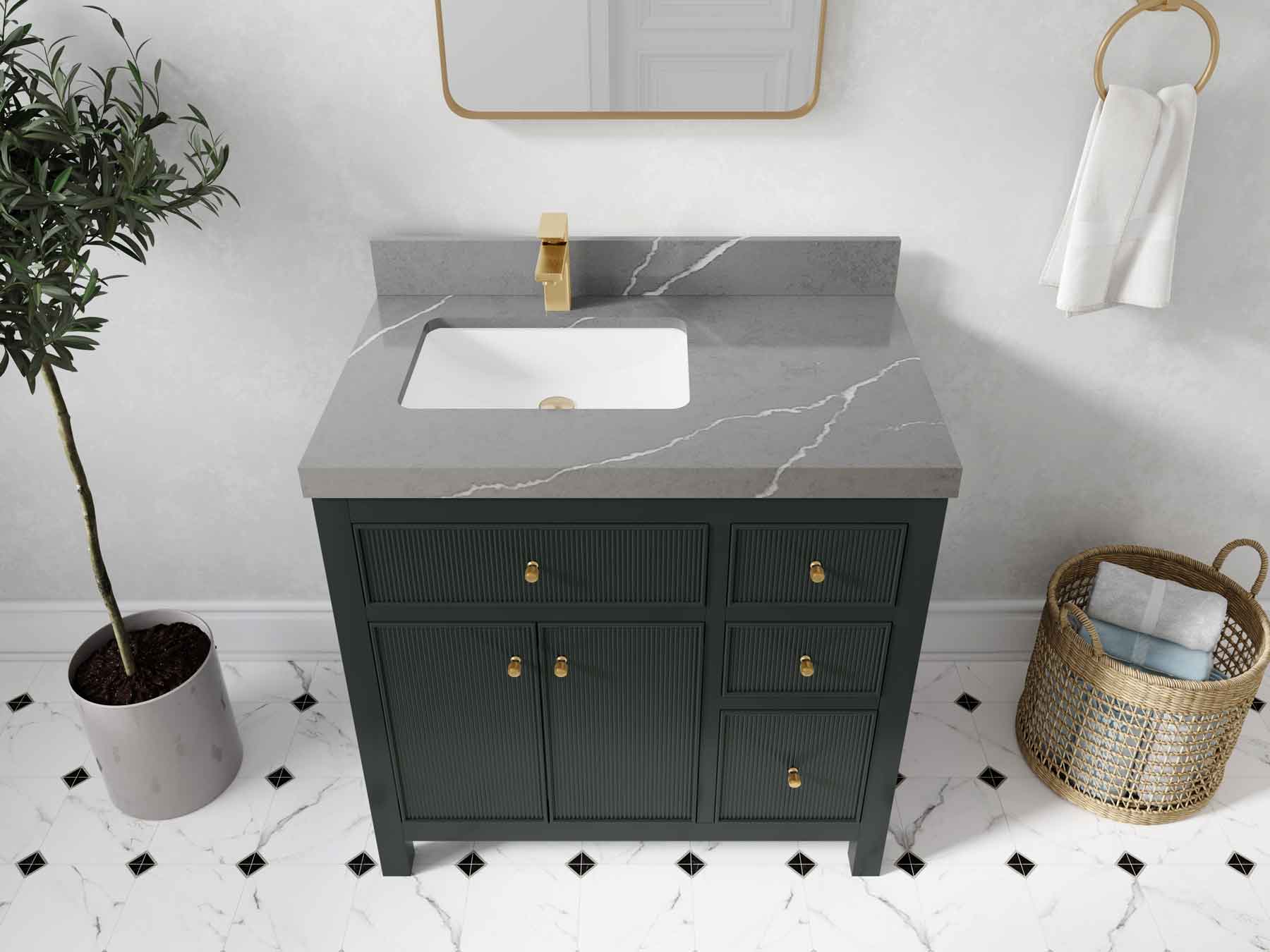 Sonoma 36 in. W x 22 in. D Left Offset Sink Bathroom Vanity - Willow Bath and Vanity
