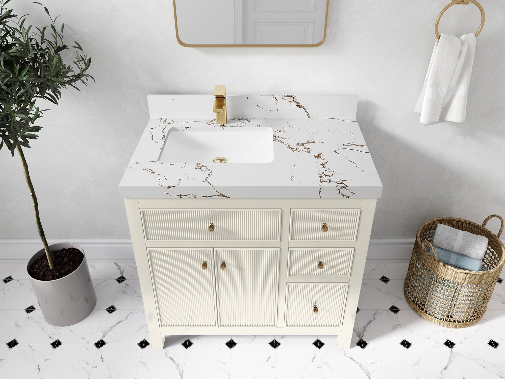 Sonoma 36 in. W x 22 in. D Left Offset Sink Bathroom Vanity - Willow Bath and Vanity