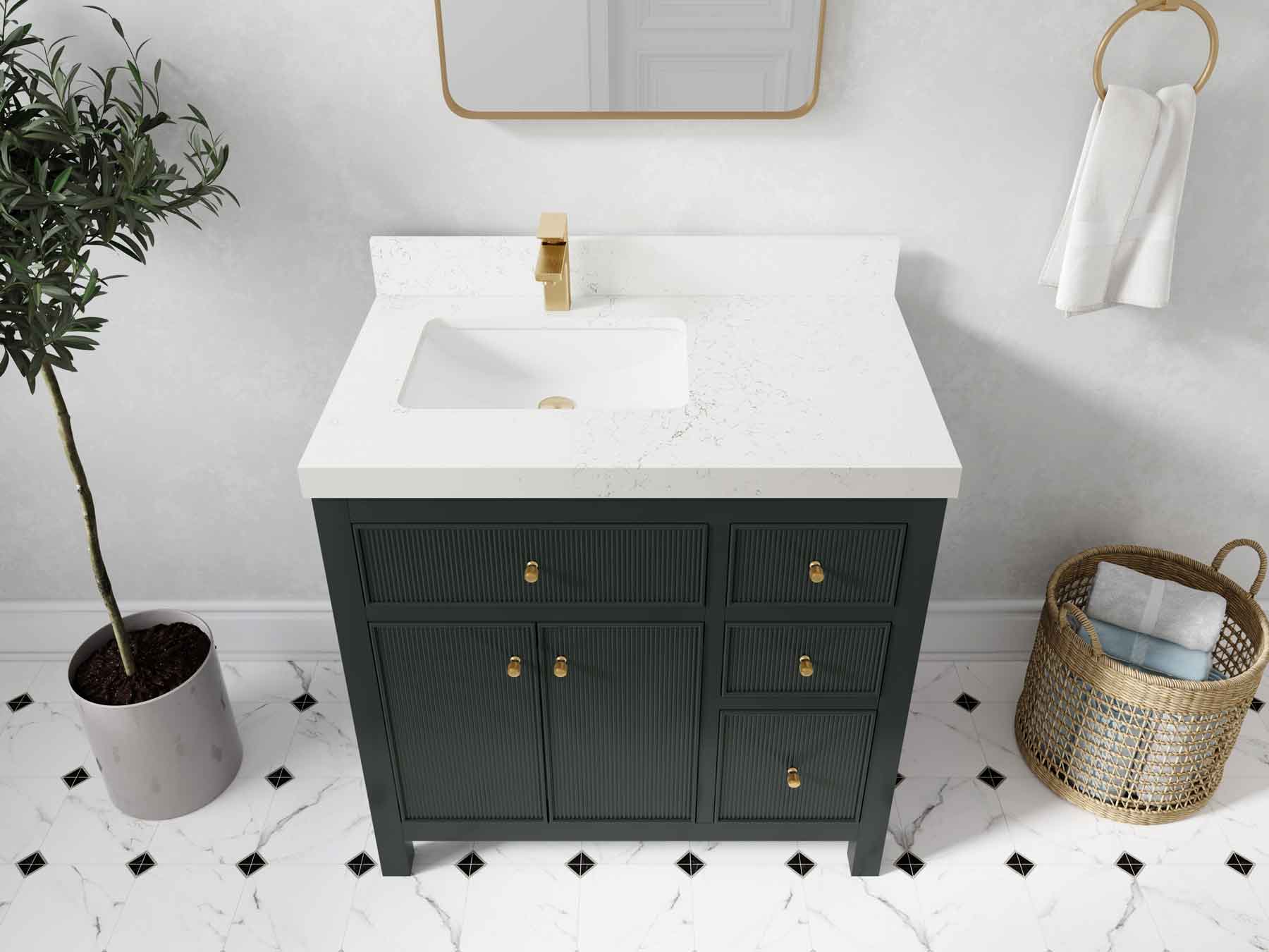 Sonoma 36 in. W x 22 in. D Left Offset Sink Bathroom Vanity - Willow Bath and Vanity