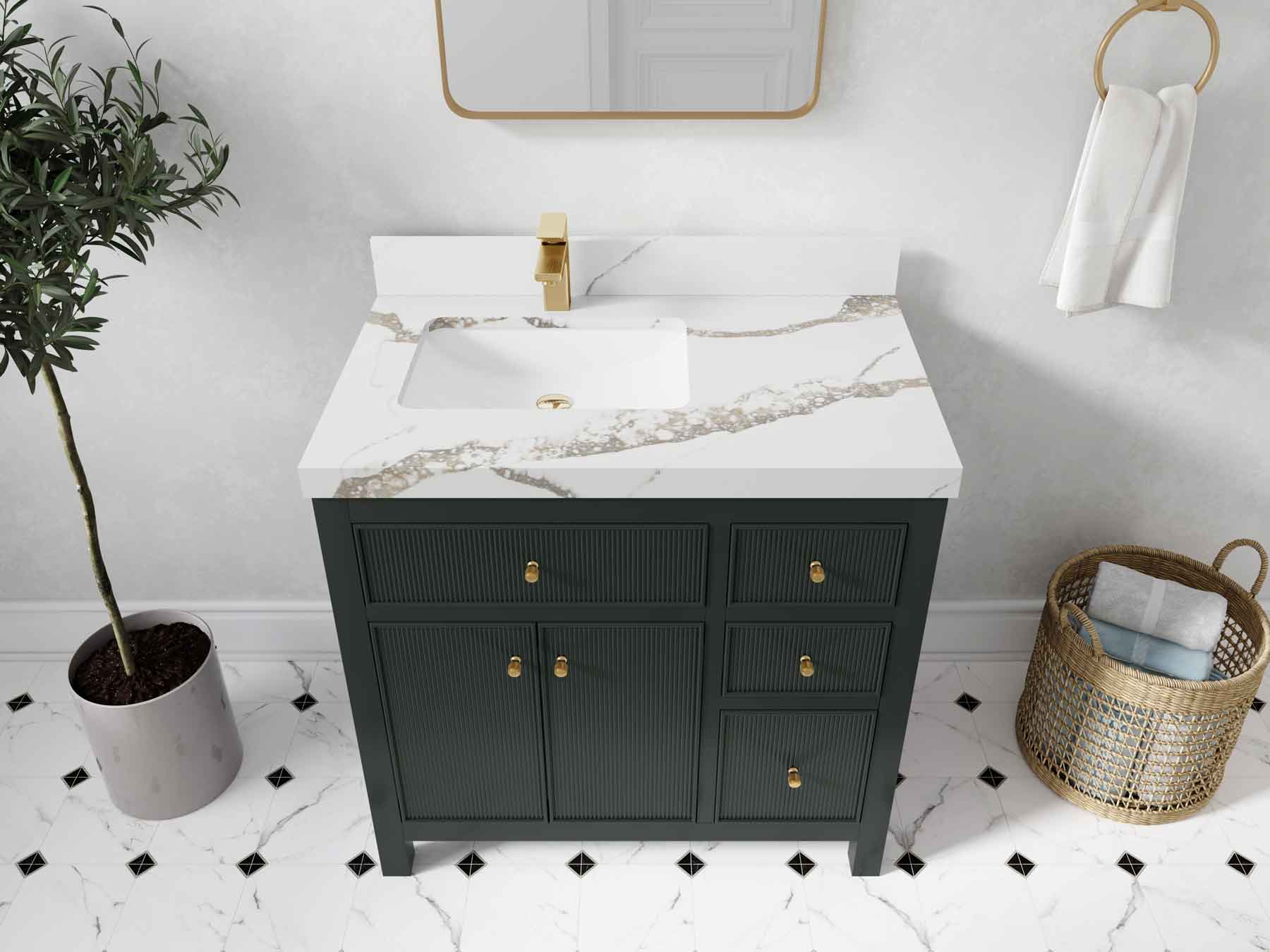 Sonoma 36 in. W x 22 in. D Left Offset Sink Bathroom Vanity - Willow Bath and Vanity