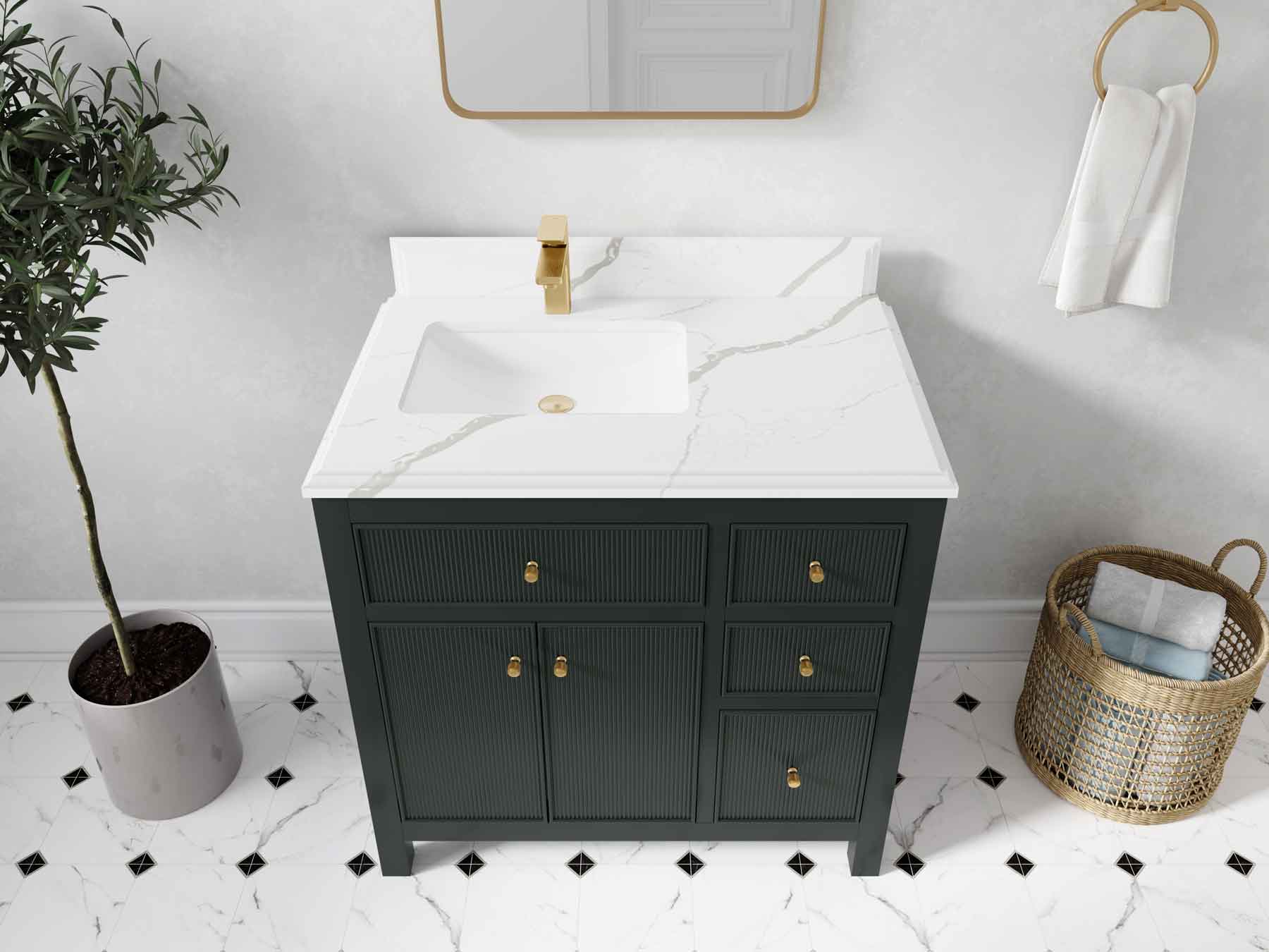 Sonoma 36 in. W x 22 in. D Left Offset Sink Bathroom Vanity - Willow Bath and Vanity