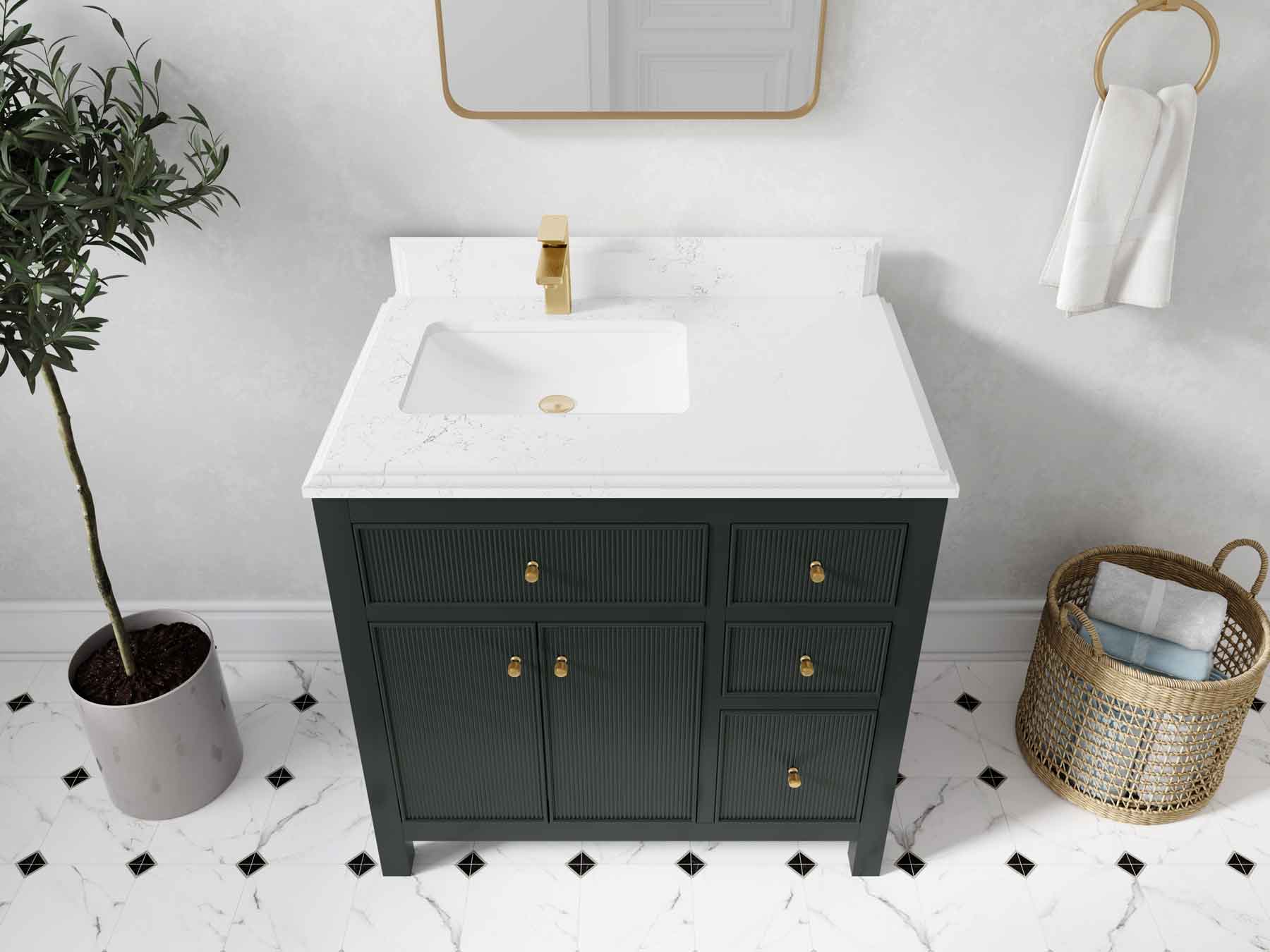 Sonoma 36 in. W x 22 in. D Left Offset Sink Bathroom Vanity - Willow Bath and Vanity
