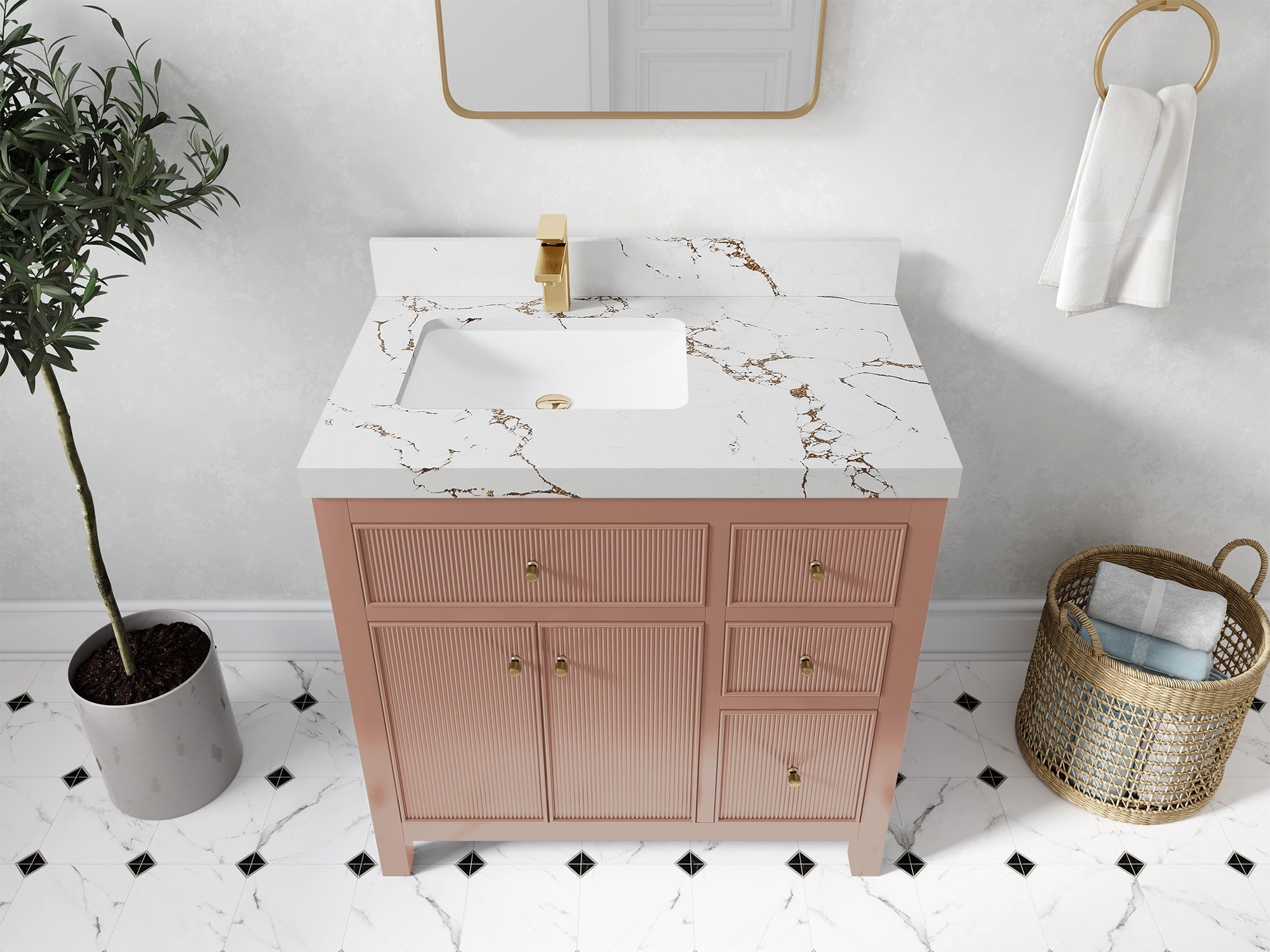 Sonoma 36 in. W x 22 in. D Left Offset Sink Bathroom Vanity - Willow Bath and Vanity