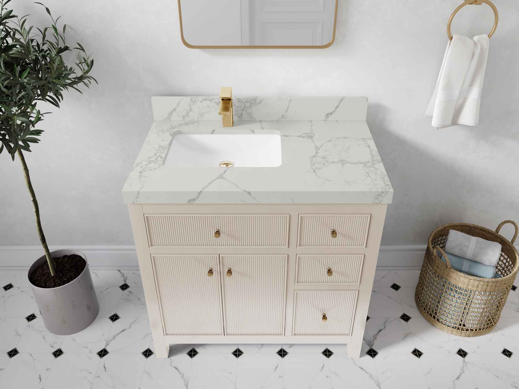 Sonoma 36 in. W x 22 in. D Left Offset Sink Bathroom Vanity - Willow Bath and Vanity