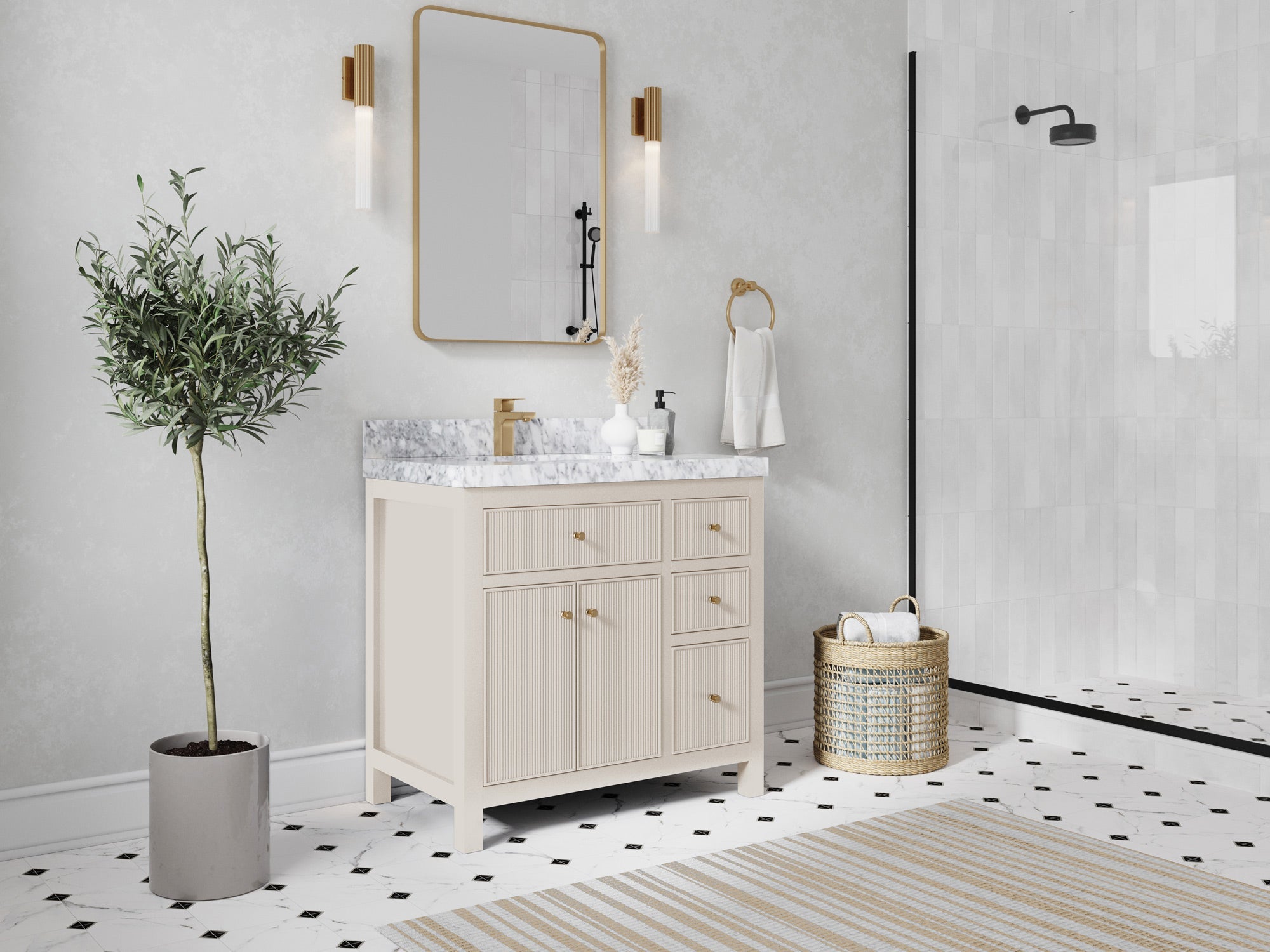 Sonoma 36 in. W x 22 in. D Left Offset Sink Bathroom Vanity - Willow Bath and Vanity