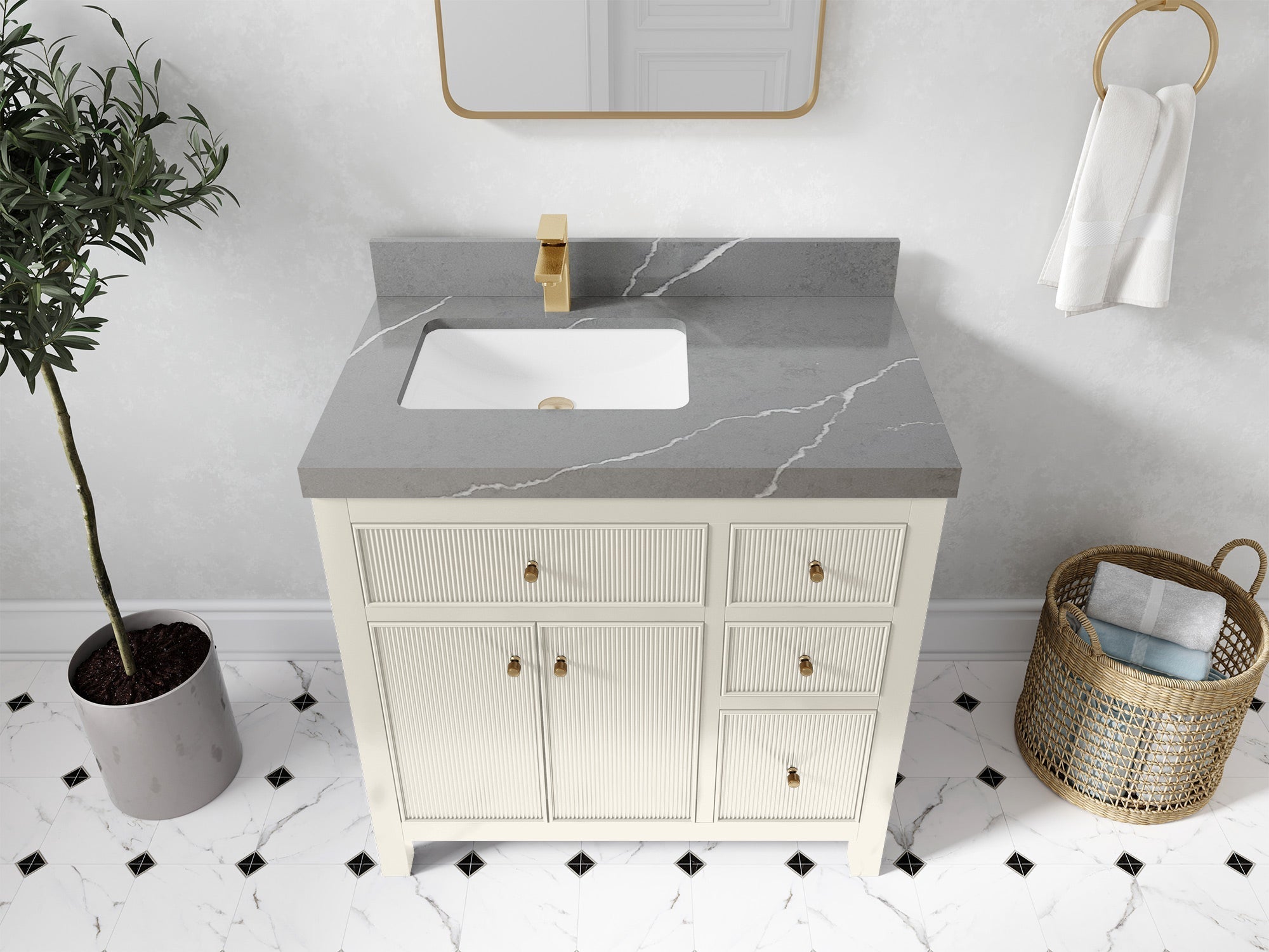 Sonoma 36 in. W x 22 in. D Left Offset Sink Bathroom Vanity - Willow Bath and Vanity