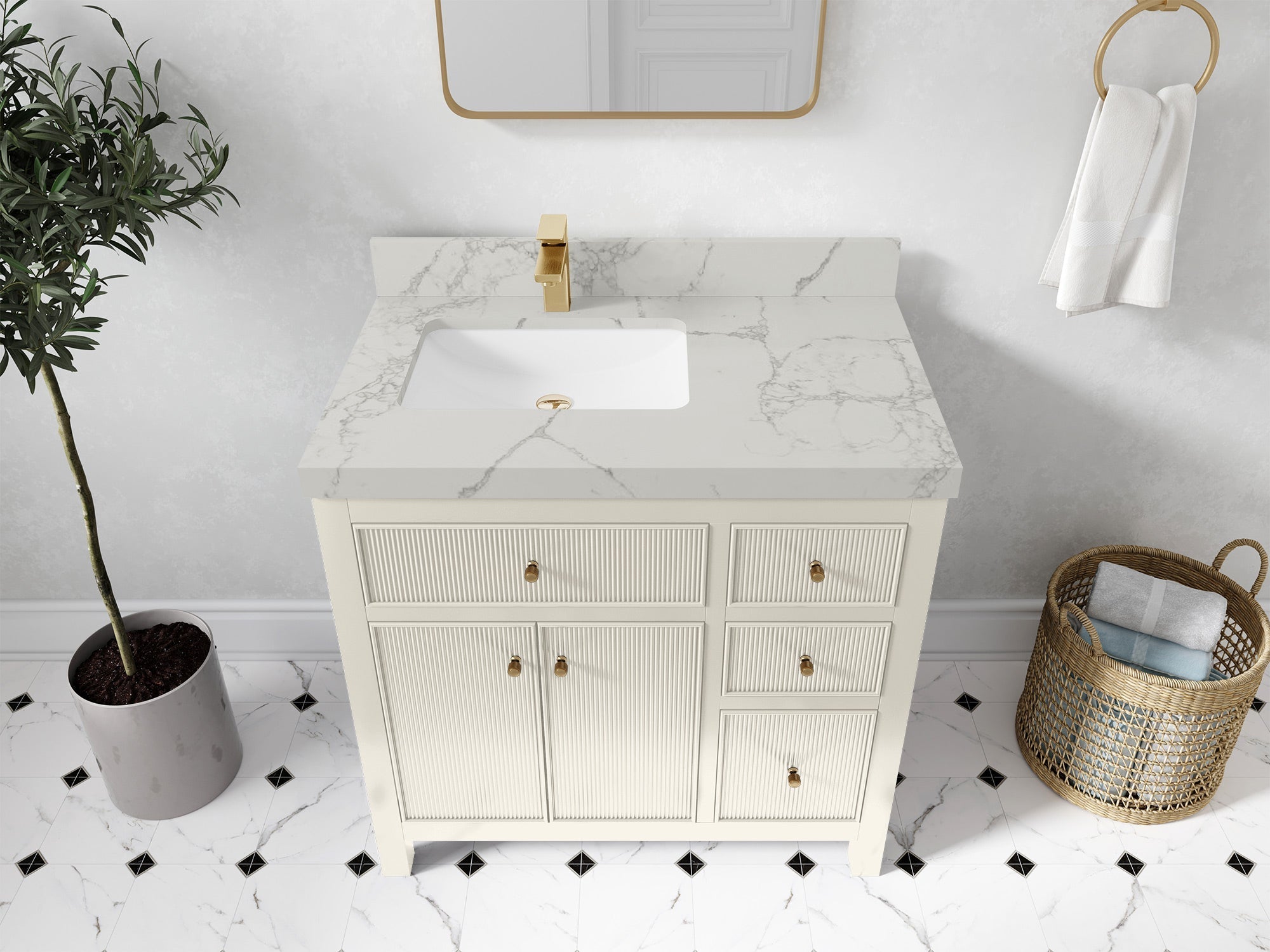 Sonoma 36 in. W x 22 in. D Left Offset Sink Bathroom Vanity - Willow Bath and Vanity
