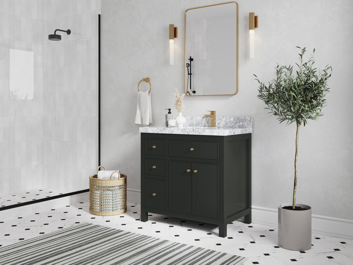 Sonoma 36 in. W x 22 in. D Right Offset Sink Bathroom Vanity - Willow Bath and Vanity