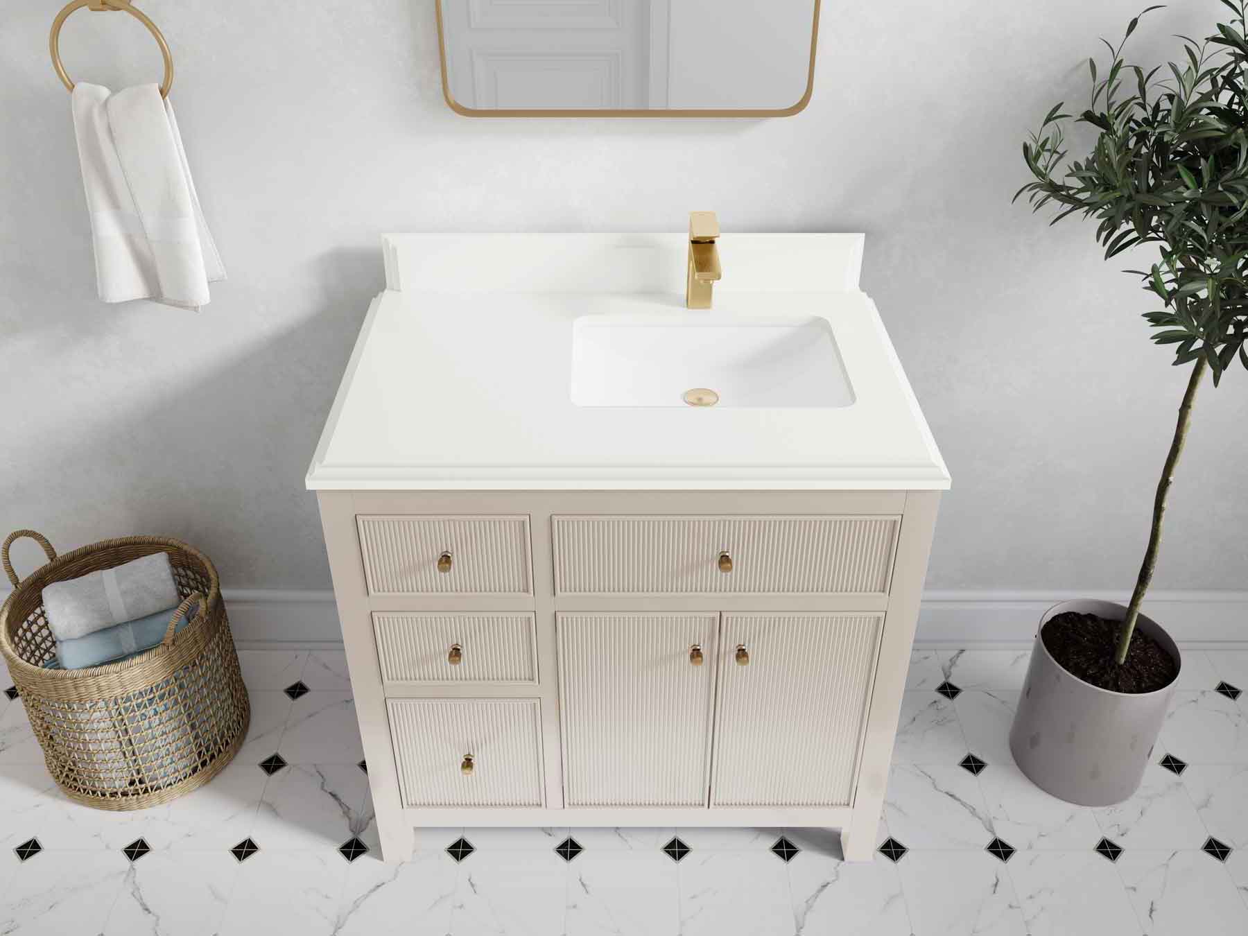 Sonoma 36 in. W x 22 in. D Right Offset Sink Bathroom Vanity - Willow Bath and Vanity