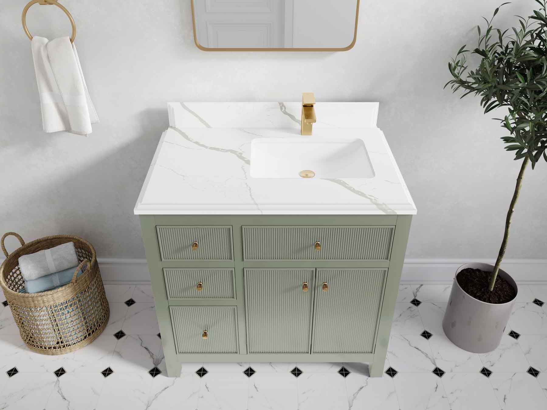 Sonoma 36 in. W x 22 in. D Right Offset Sink Bathroom Vanity - Willow Bath and Vanity