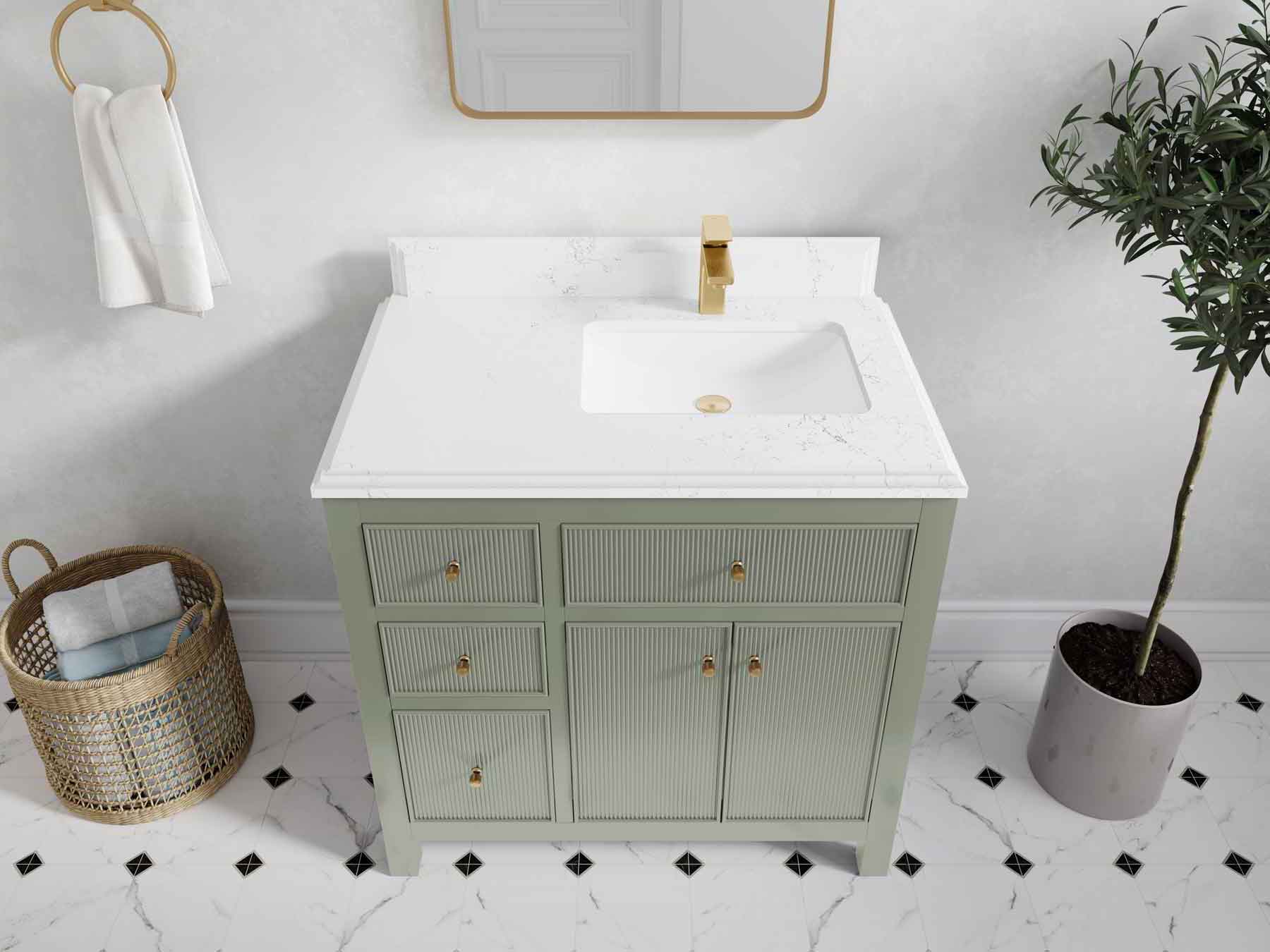 Sonoma 36 in. W x 22 in. D Right Offset Sink Bathroom Vanity - Willow Bath and Vanity