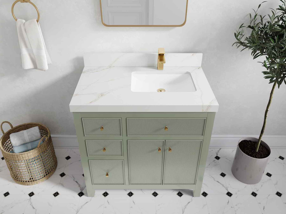 Sonoma 36 in. W x 22 in. D Right Offset Sink Bathroom Vanity - Willow Bath and Vanity