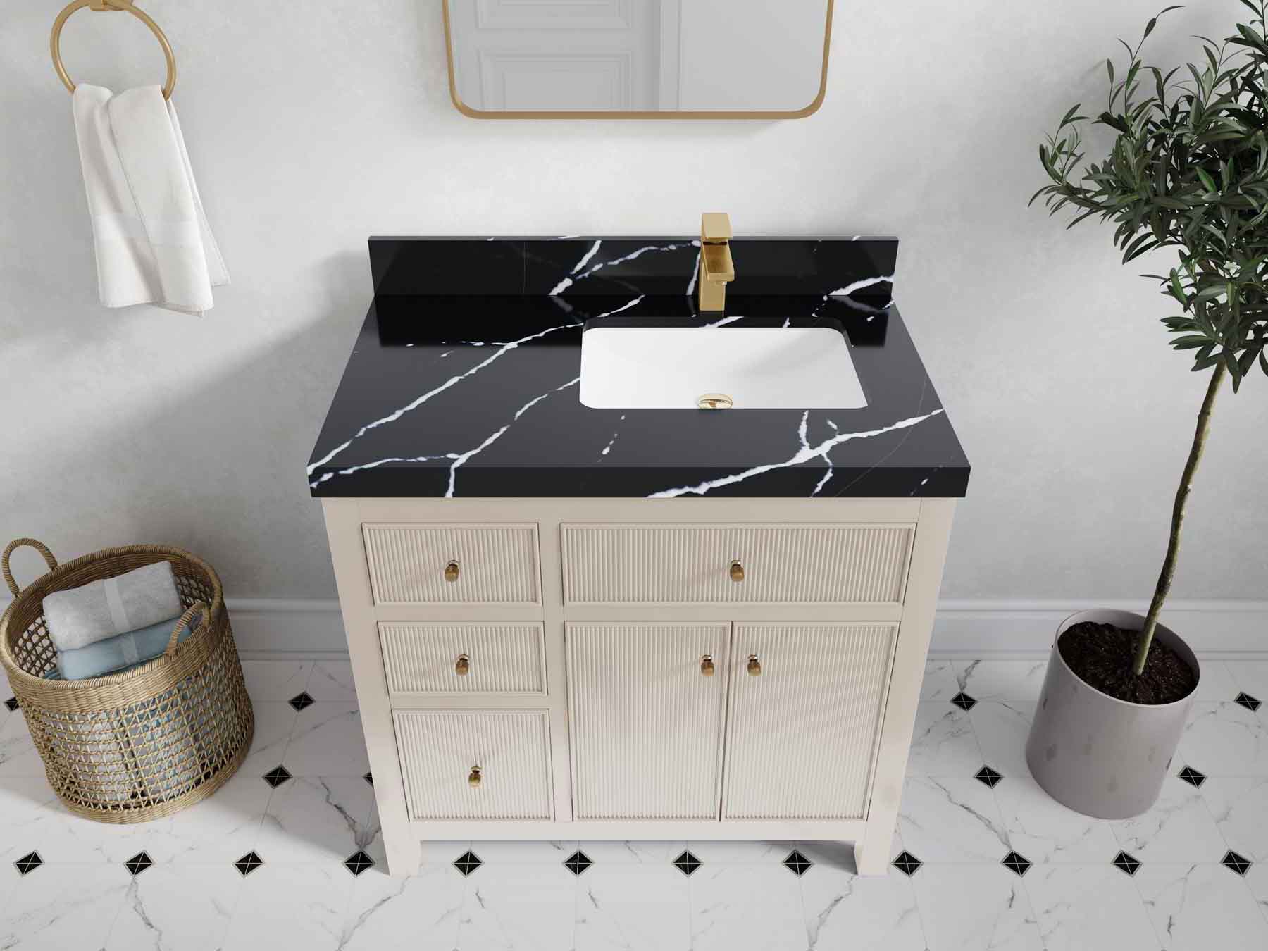 Sonoma 36 in. W x 22 in. D Right Offset Sink Bathroom Vanity - Willow Bath and Vanity