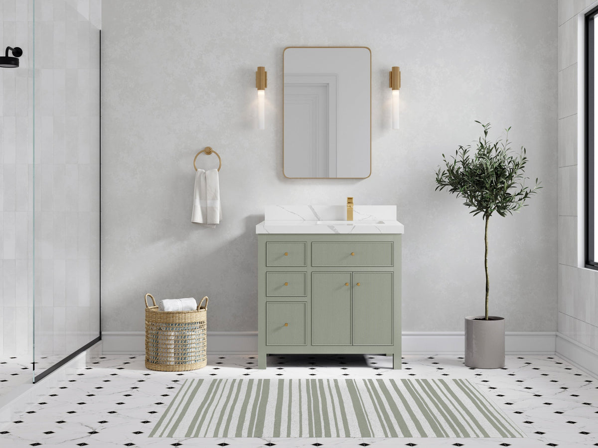 Sonoma 36 in. W x 22 in. D Right Offset Sink Bathroom Vanity - Willow Bath and Vanity