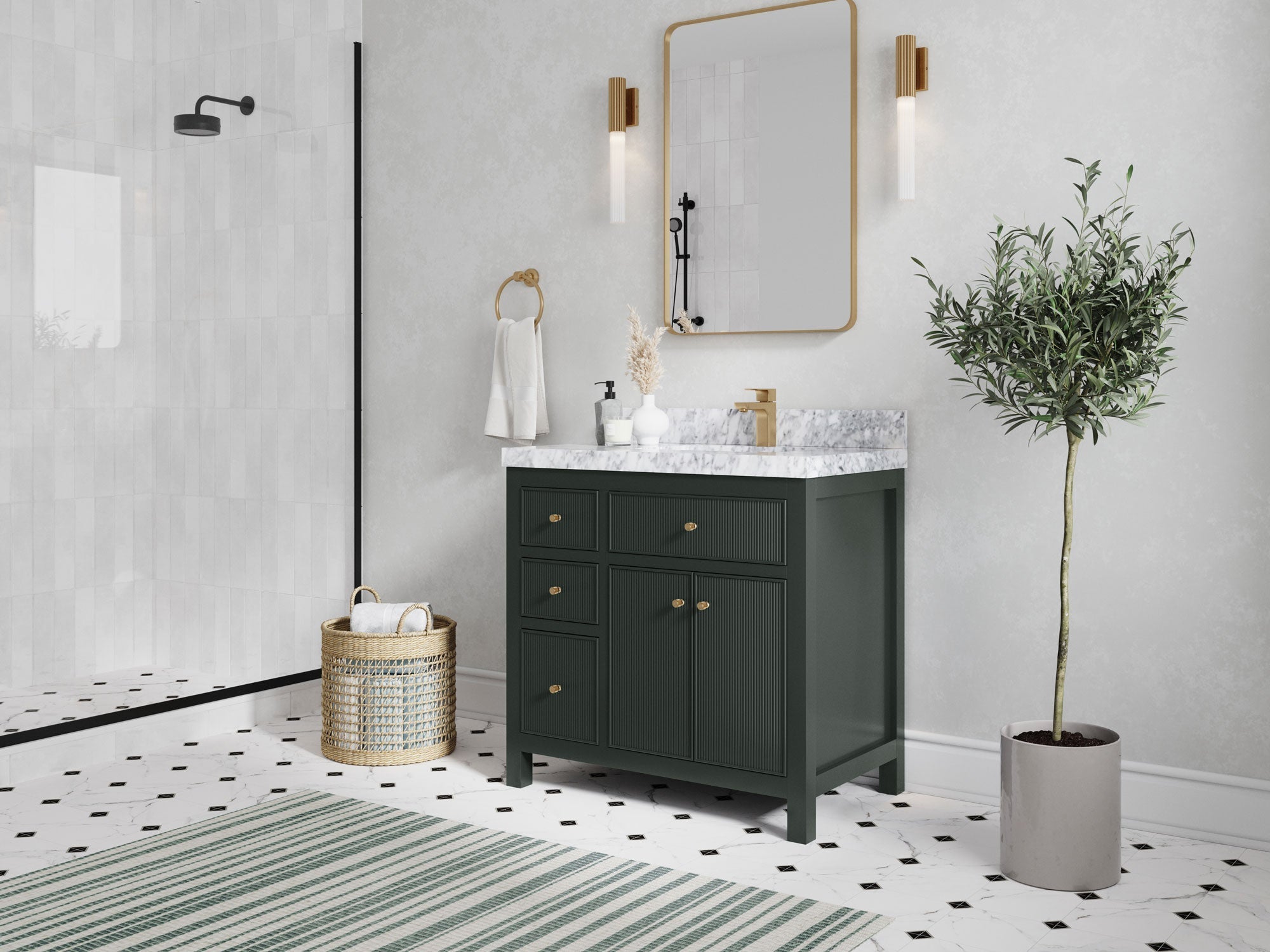 Sonoma 36 in. W x 22 in. D Right Offset Sink Bathroom Vanity - Willow Bath and Vanity
