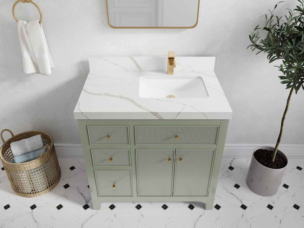 Sonoma 36 in. W x 22 in. D Right Offset Sink Bathroom Vanity - Willow Bath and Vanity