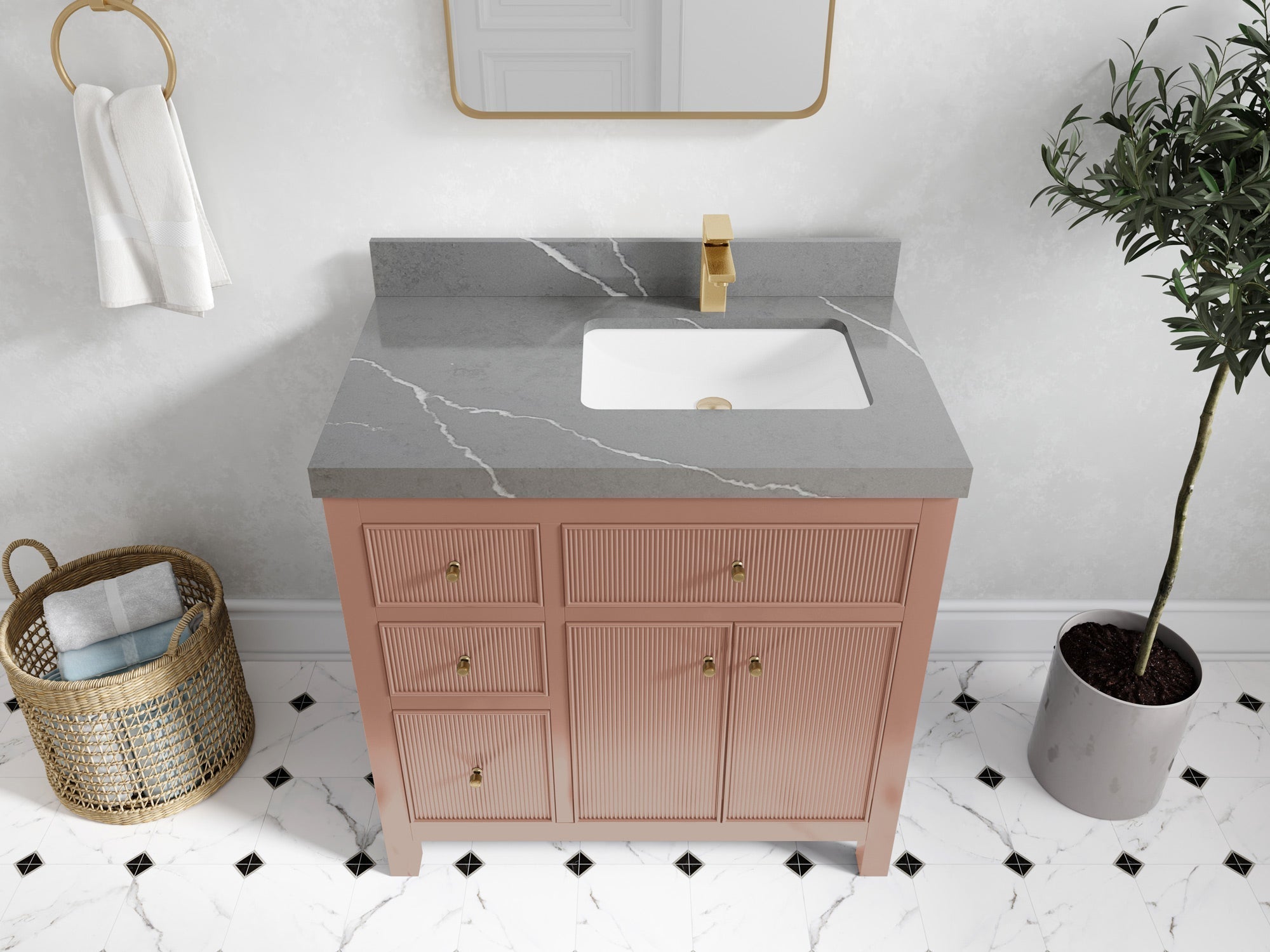 Sonoma 36 in. W x 22 in. D Right Offset Sink Bathroom Vanity - Willow Bath and Vanity