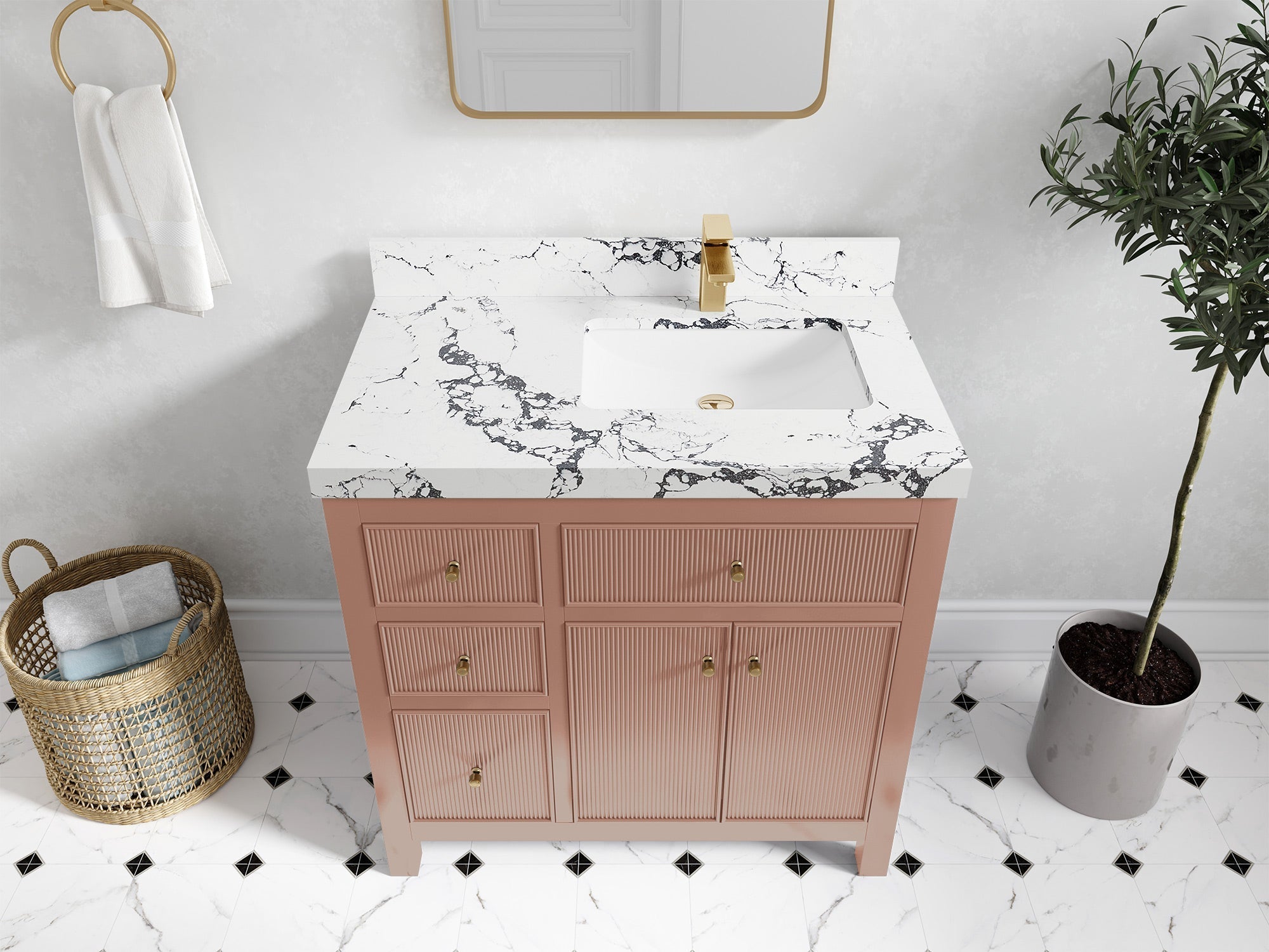 Sonoma 36 in. W x 22 in. D Right Offset Sink Bathroom Vanity - Willow Bath and Vanity