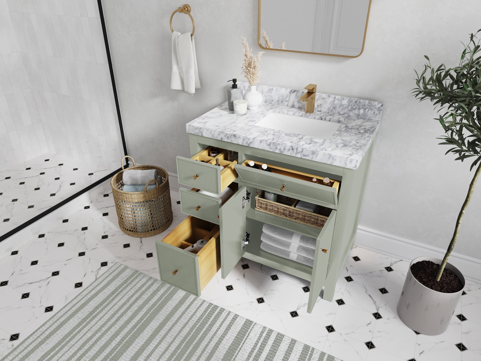 Sonoma 36 in. W x 22 in. D Right Offset Sink Bathroom Vanity - Willow Bath and Vanity
