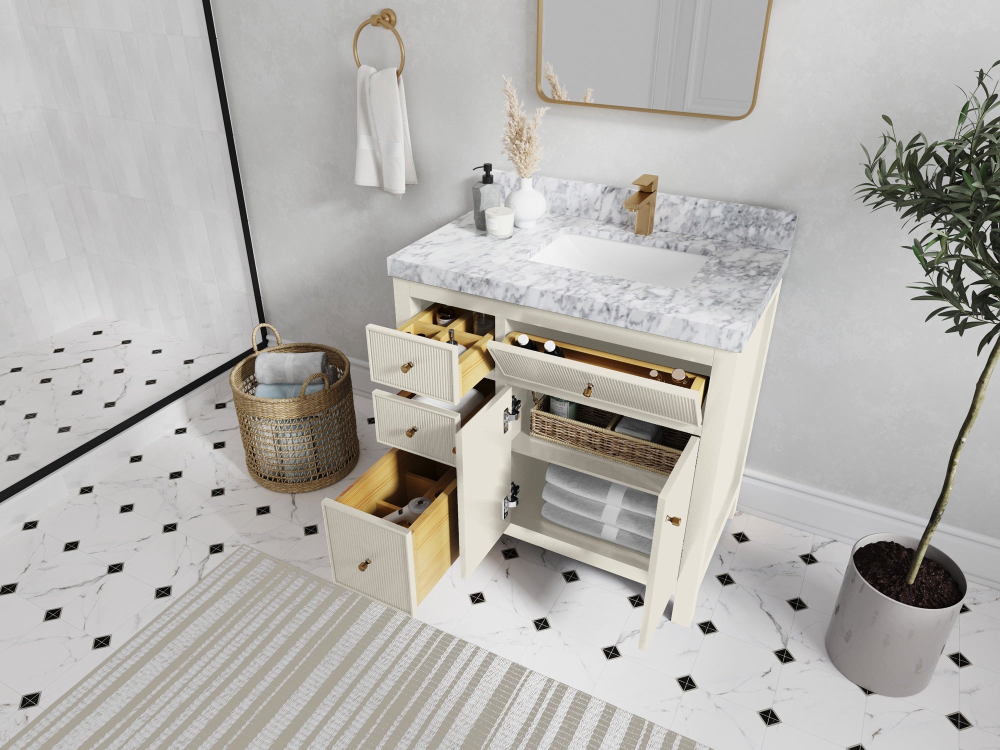 Sonoma 36 in. W x 22 in. D Right Offset Sink Bathroom Vanity - Willow Bath and Vanity