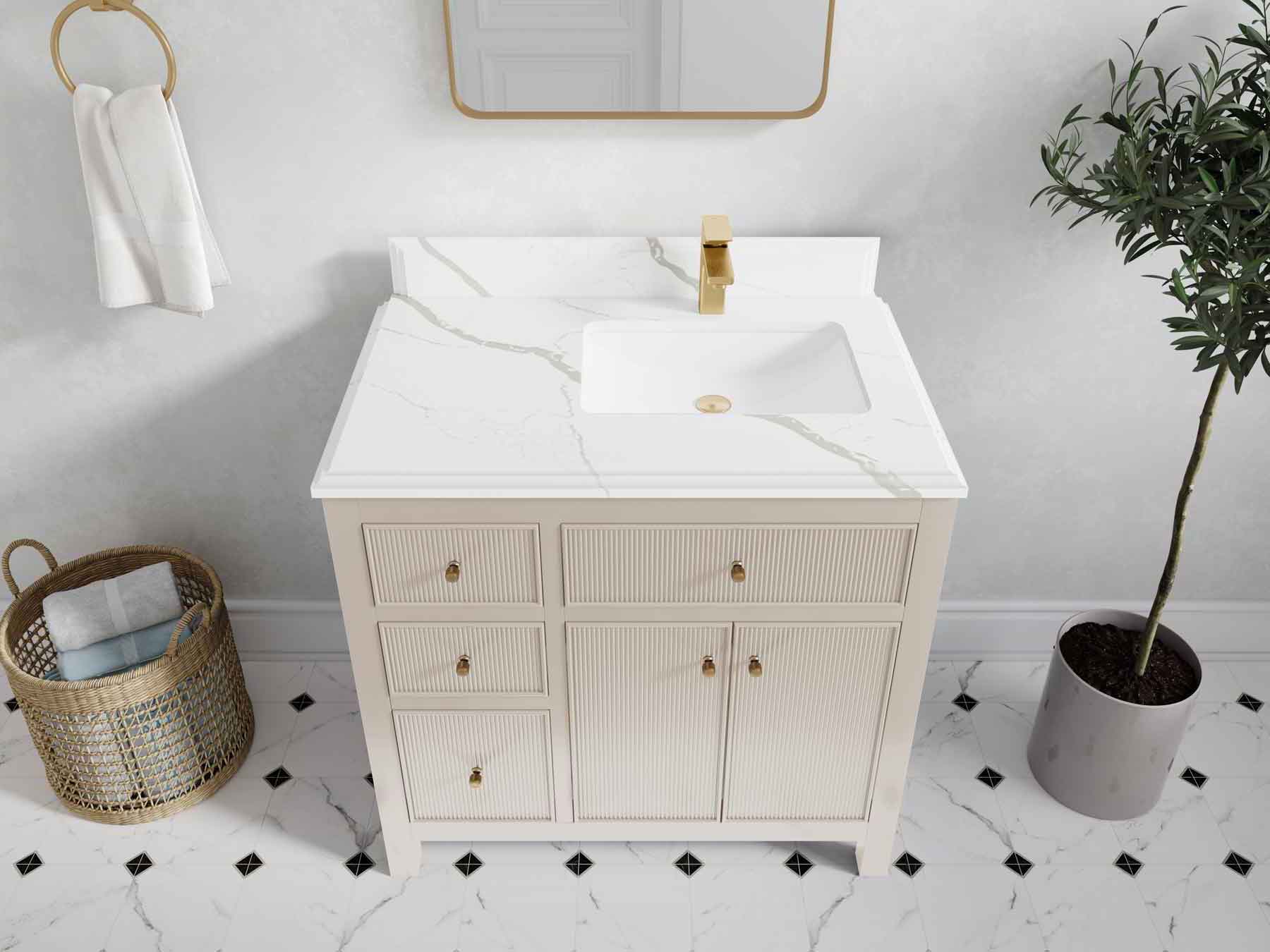 Sonoma 36 in. W x 22 in. D Right Offset Sink Bathroom Vanity - Willow Bath and Vanity