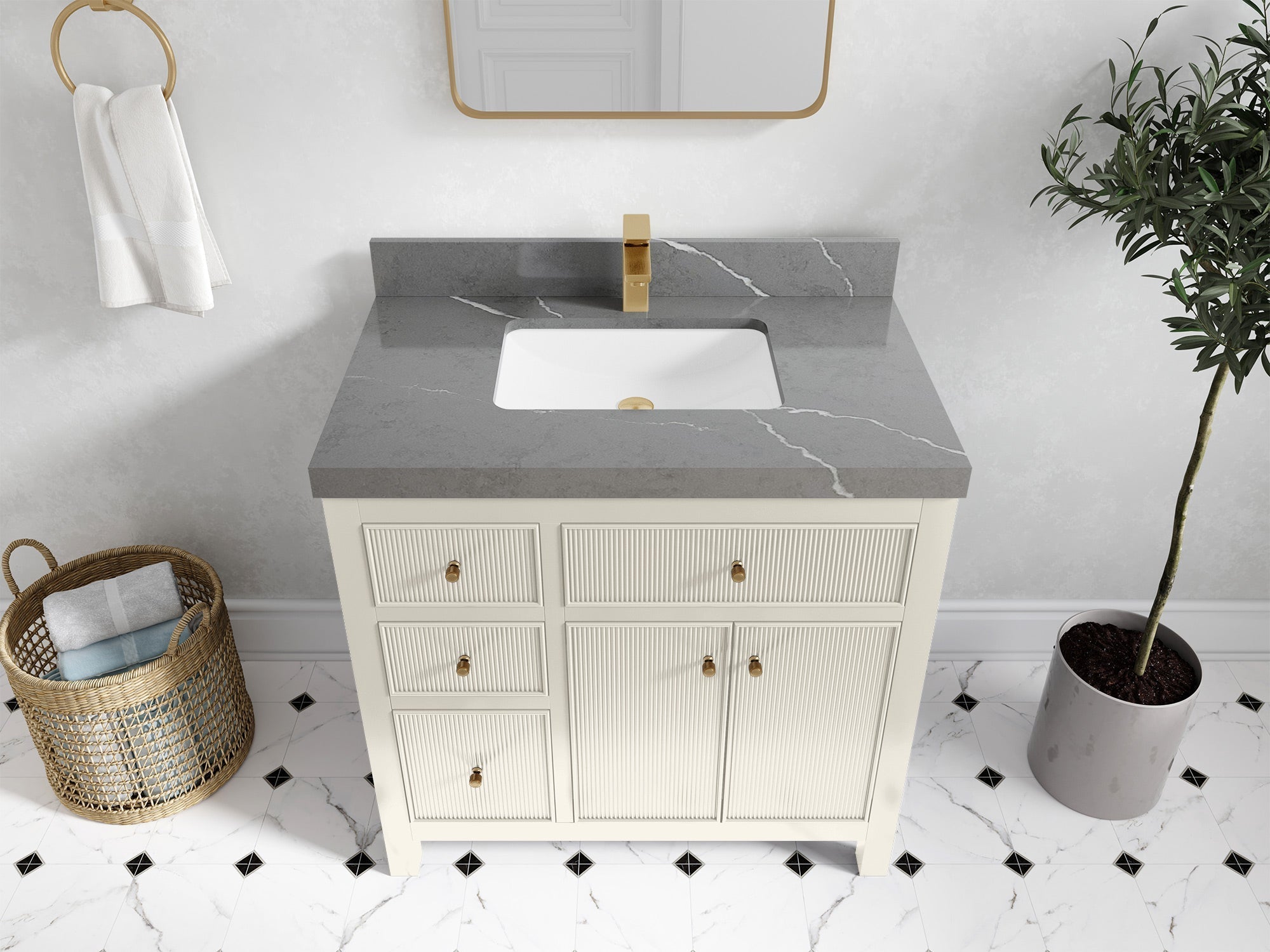 Sonoma 36 in. W x 22 in. D with Center Sink Bathroom Vanity - Willow Bath and Vanity