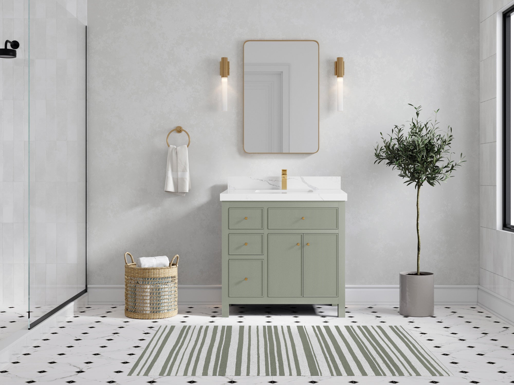 Sonoma 36 in. W x 22 in. D with Center Sink Bathroom Vanity - Willow Bath and Vanity