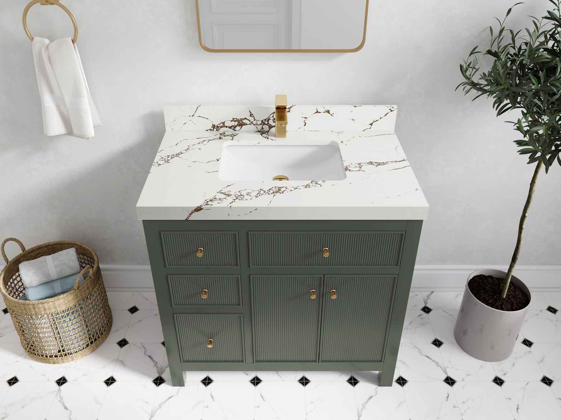 Sonoma 36 in. W x 22 in. D with Center Sink Bathroom Vanity - Willow Bath and Vanity