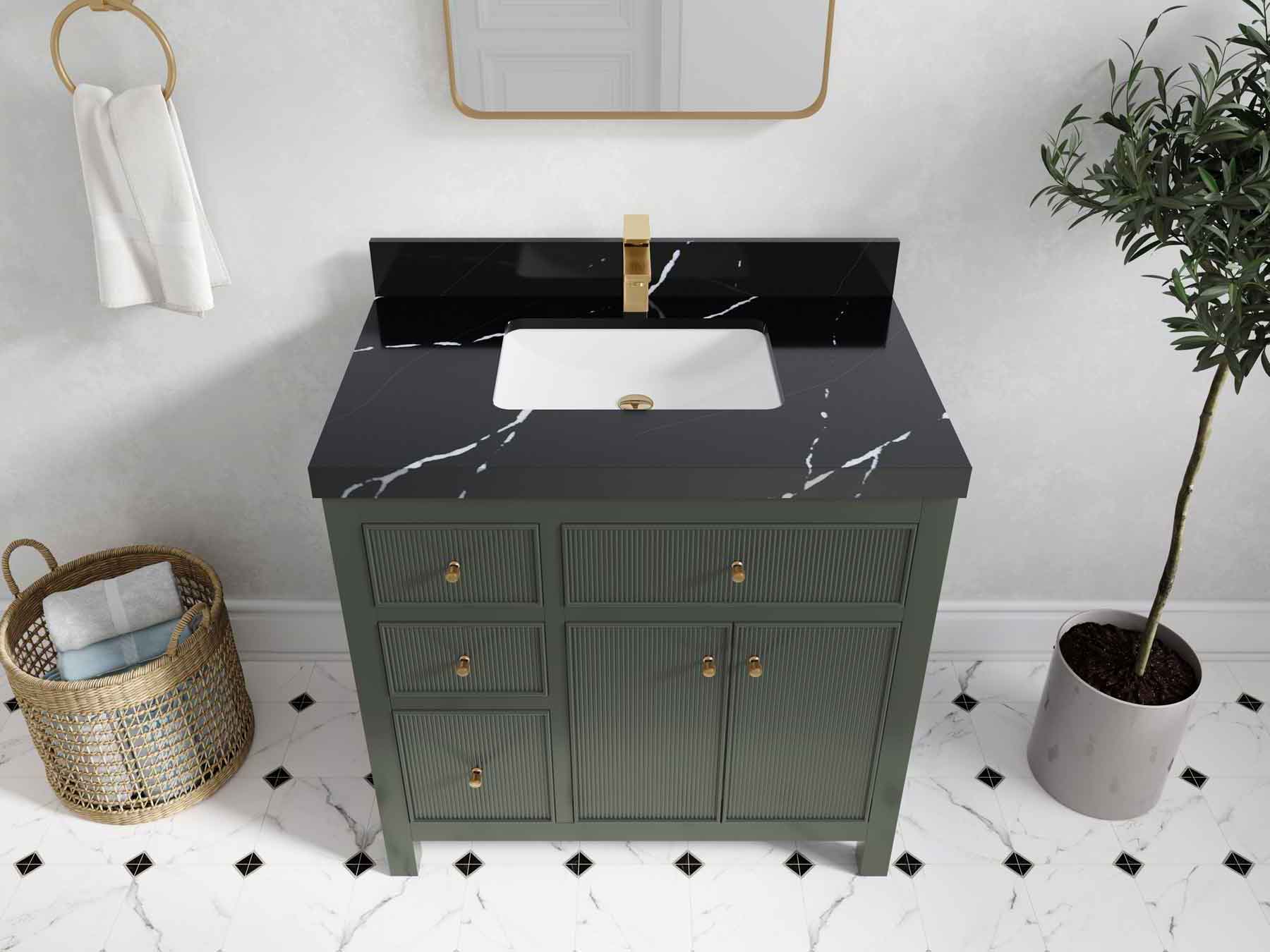 Sonoma 36 in. W x 22 in. D with Center Sink Bathroom Vanity - Willow Bath and Vanity
