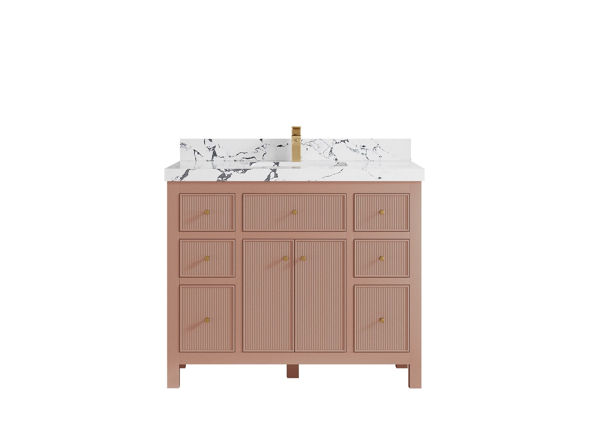 Sonoma 42 in W x 22 in D Free Standing Reeded Single Sink Bathroom Vanity - Willow Bath and Vanity