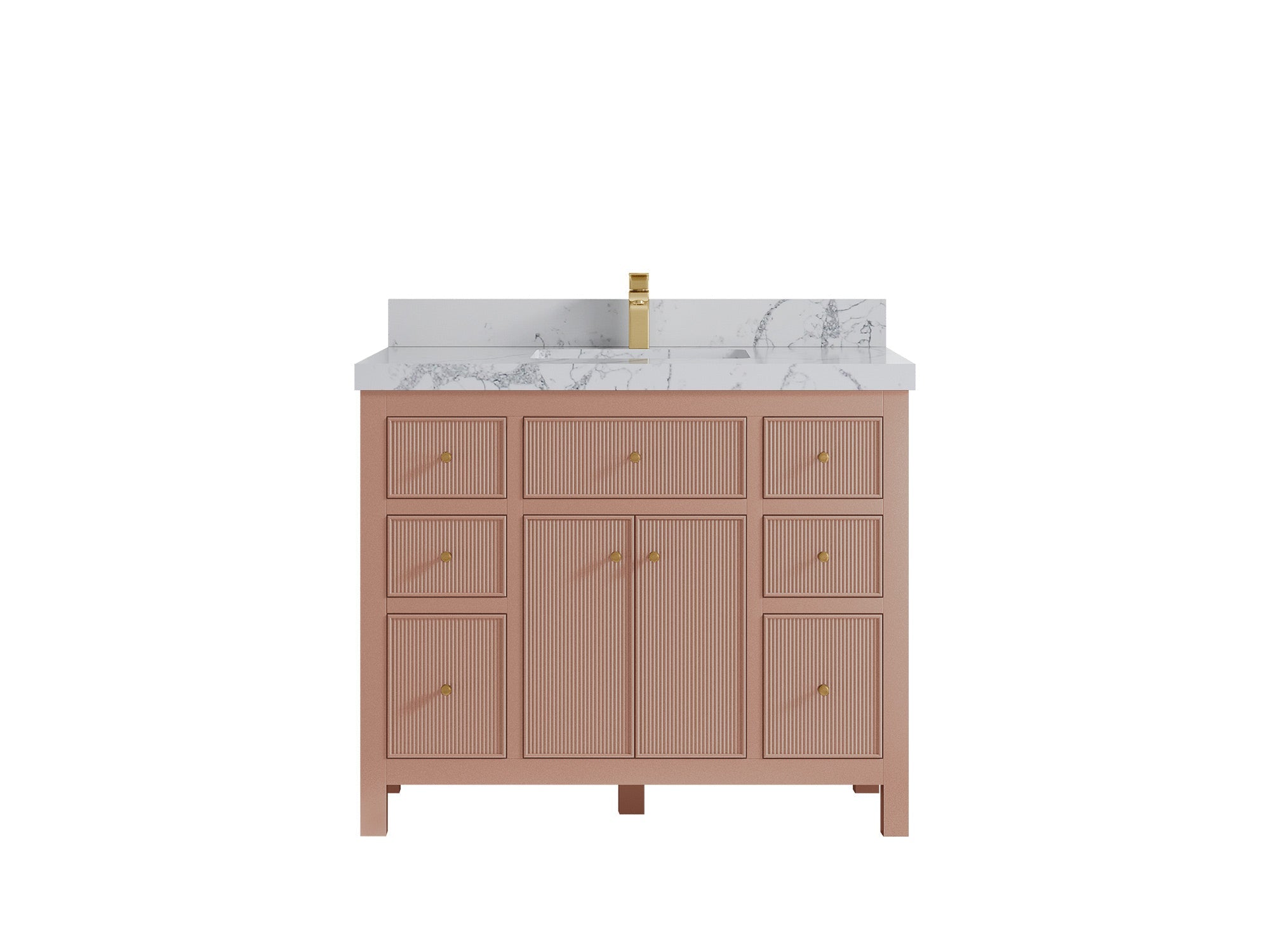 Sonoma 42 in W x 22 in D Free Standing Reeded Single Sink Bathroom Vanity - Willow Bath and Vanity