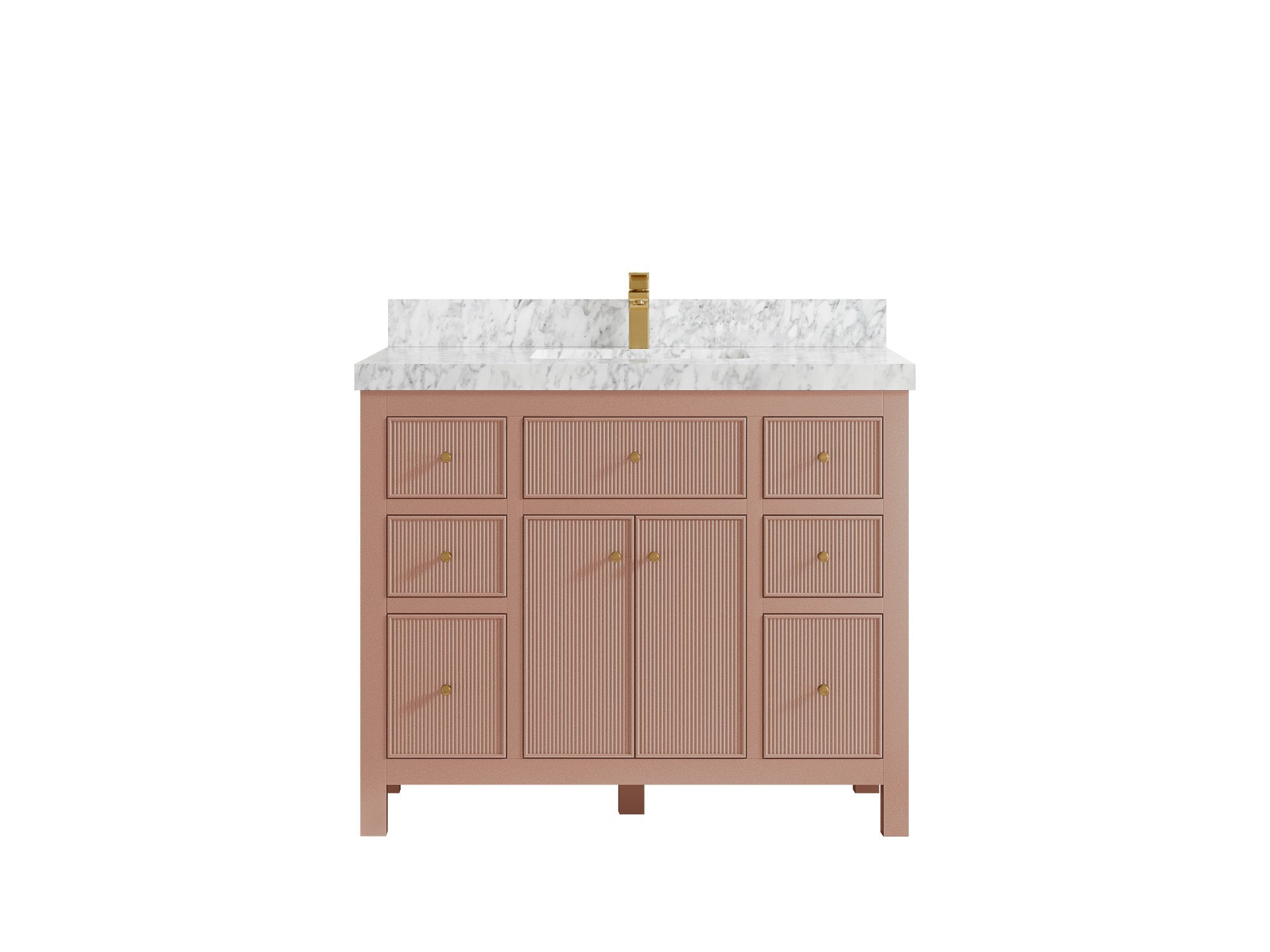 Sonoma 42 in W x 22 in D Free Standing Reeded Single Sink Bathroom Vanity - Willow Bath and Vanity