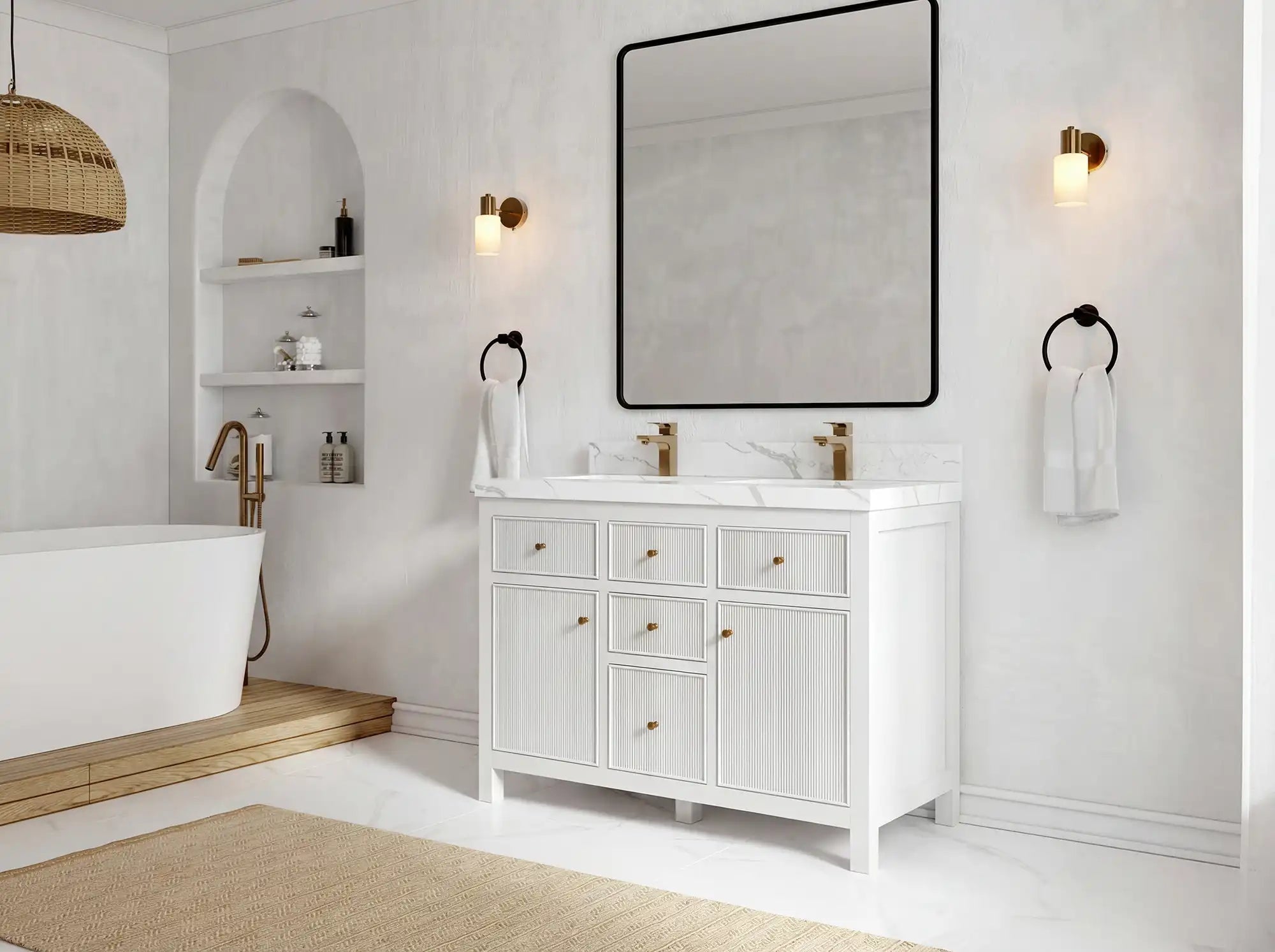 Sonoma 48 in. W x 22 in. D Double Sink Bathroom Vanity - Willow Bath and Vanity