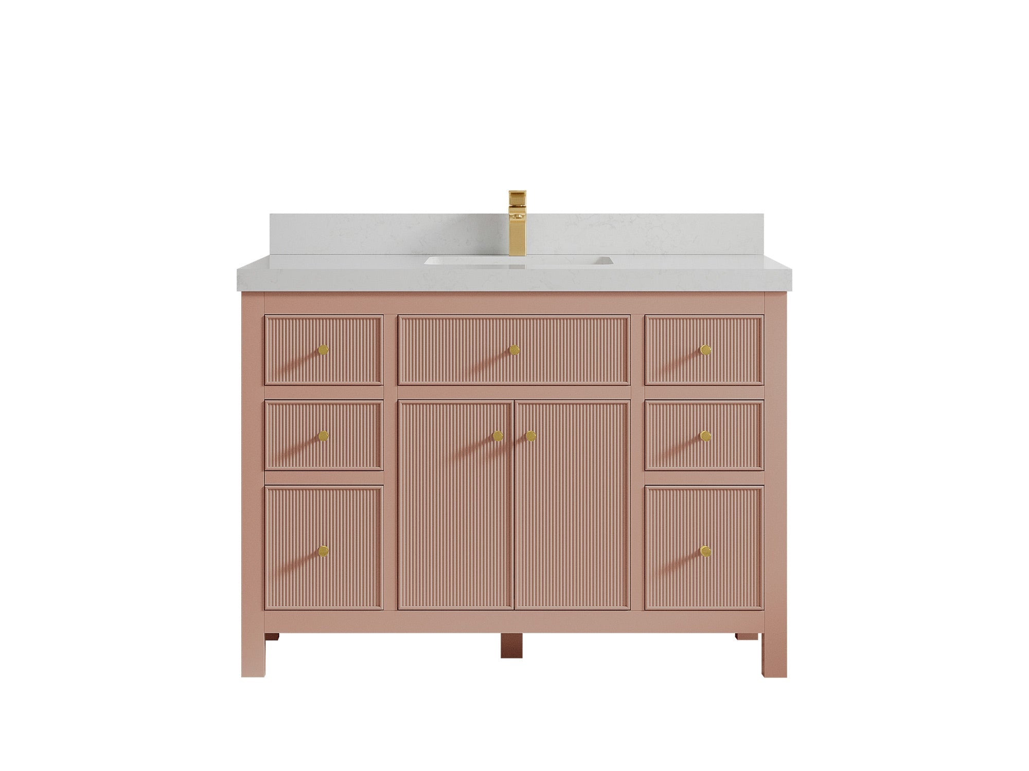 Sonoma 48 in W x 22 in D Free Standing Reeded Single Sink Bathroom Vanity - Willow Bath and Vanity
